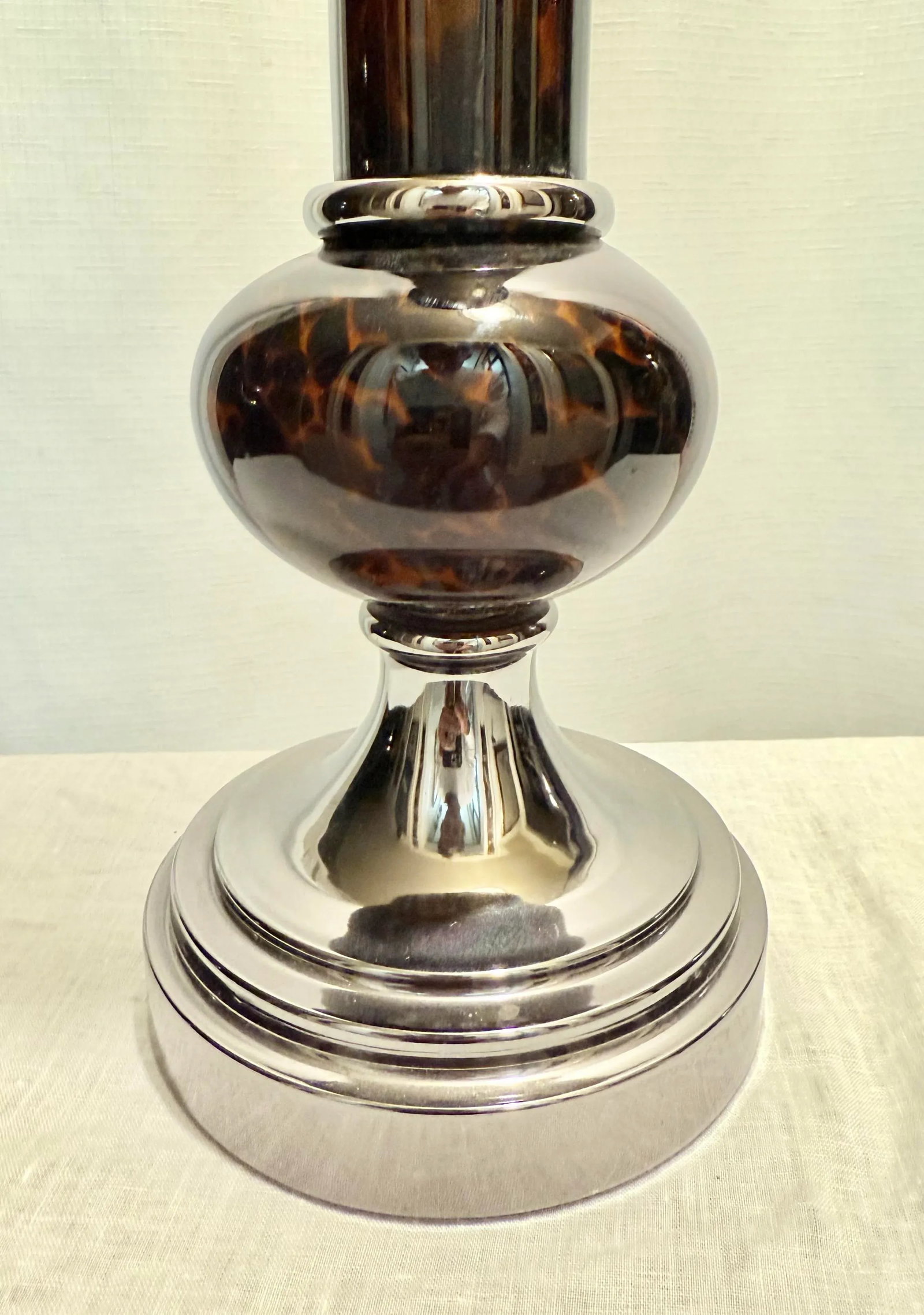 Late Twentieth Century Amber Faux Tortoise Shell Table Lamp - 5