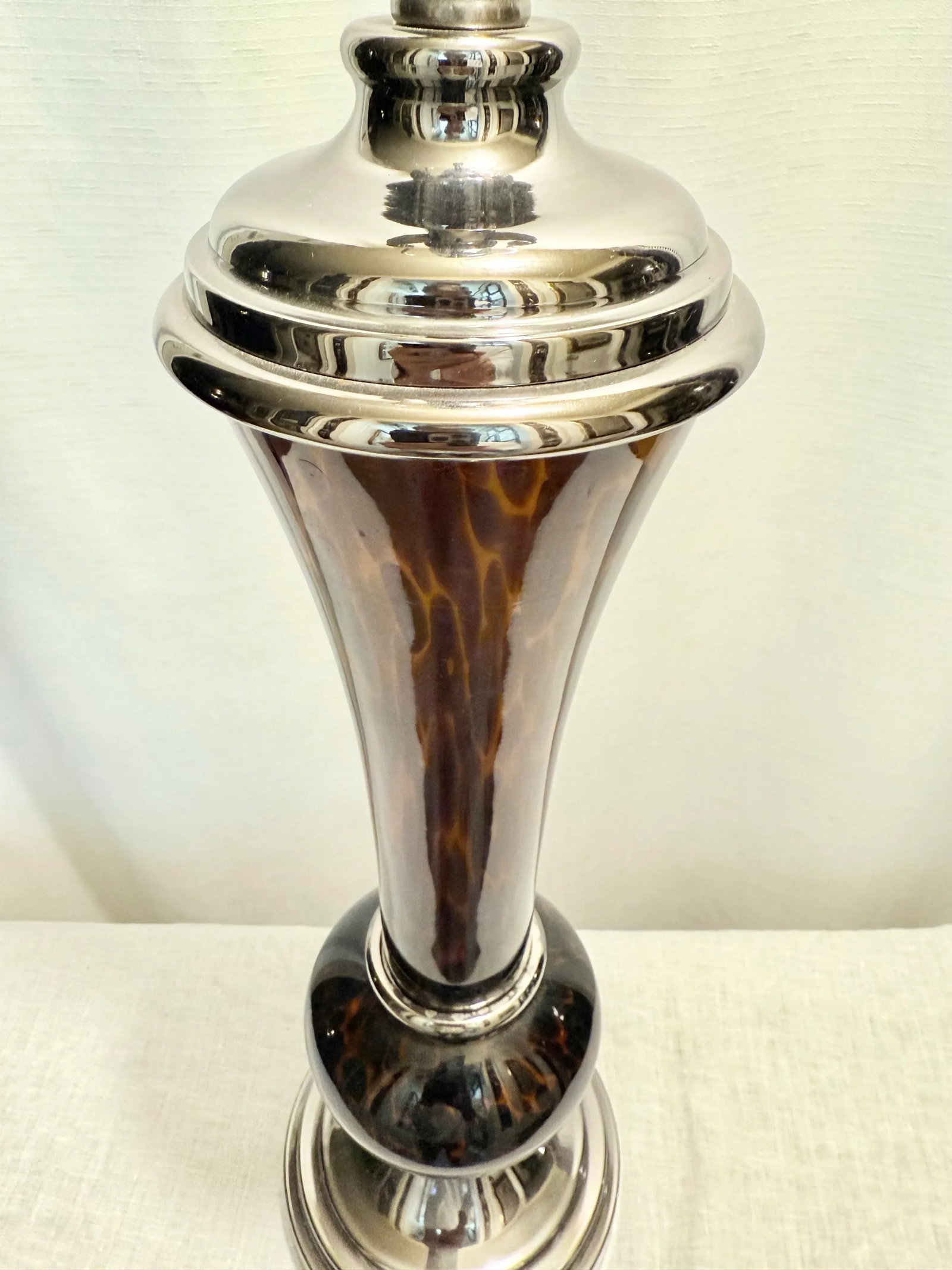 Late Twentieth Century Amber Faux Tortoise Shell Table Lamp - 6