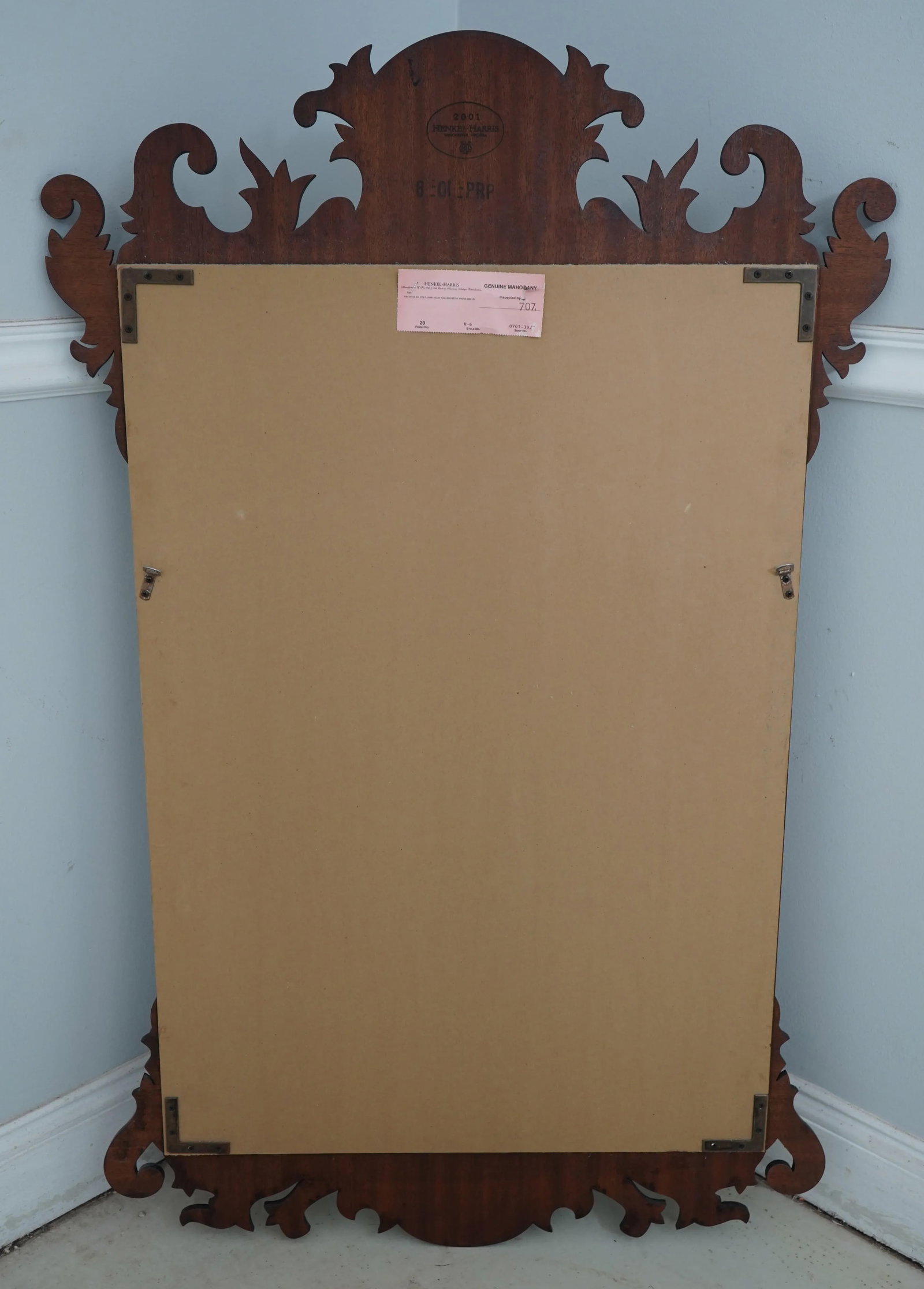 Henkel Harris Chippendale Mahogany Mirror - 11