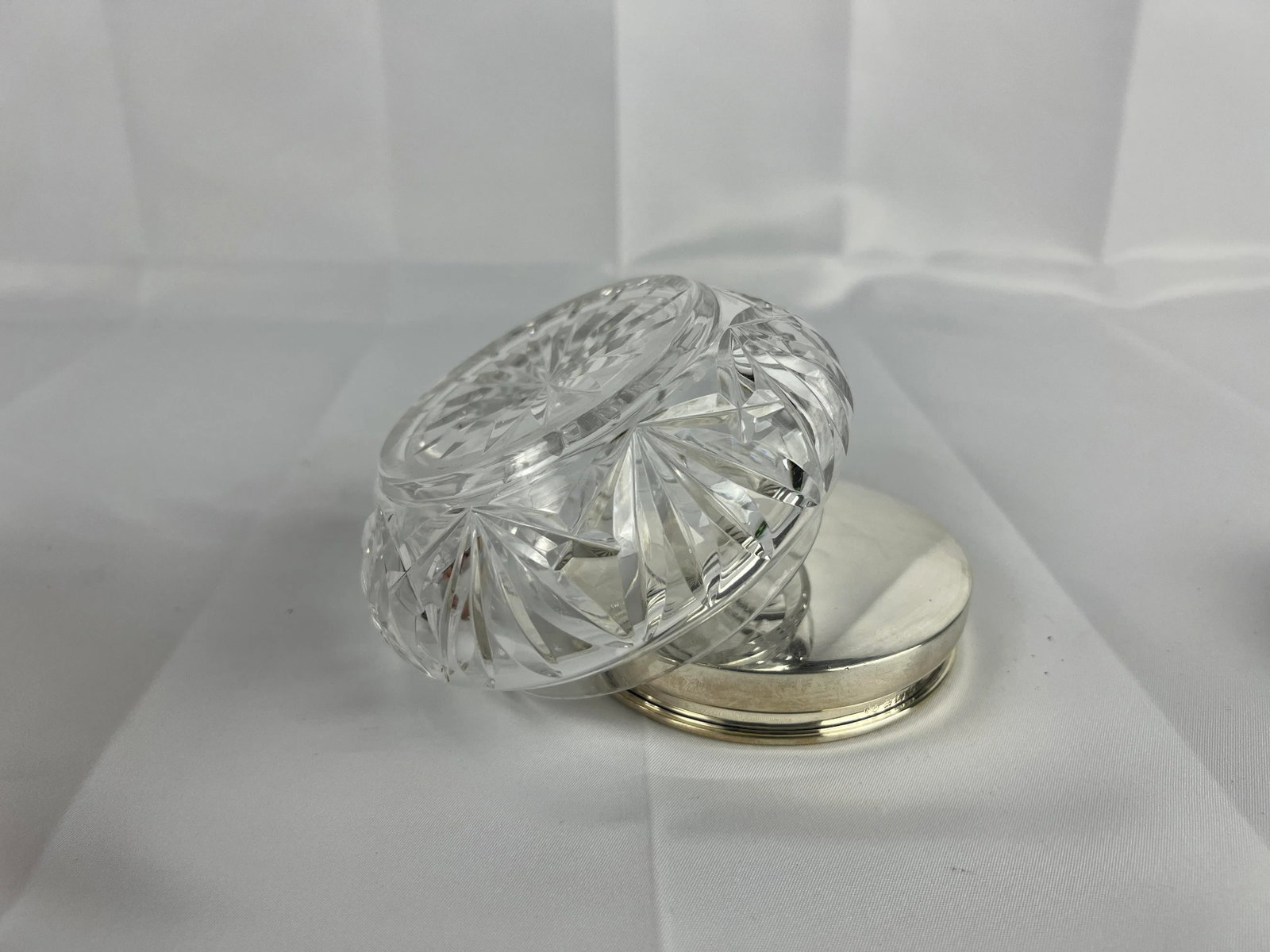 Synyer & Beddoes Sterling Silver & Cut Glass Vanity Jar Circa 1918 - 5