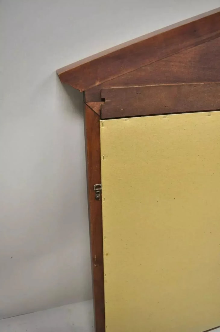 Late 20th Century Broyhill Usa Federal Style Broken Arch & Finial Cherry Wood Wall Dresser Mirror - 9