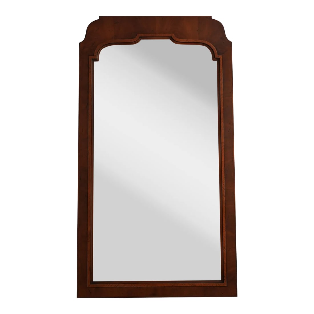 Henredon Walnut Frame Dresser Mirror: Age: Approx: 40 Years Old Details: Factory Distressed Quality Construction Un-Marked As To Manufacture Condition: Excellent Original Finish & Condition Size: 27w x 1d x 48.5 Condition: Alterations: