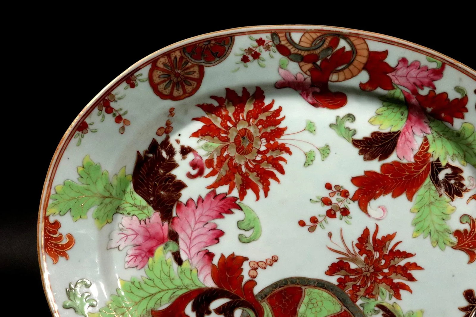 Opulent Botanicals: Chinese Export "Pseudo Tobacco Leaf" Oval Dish - 5