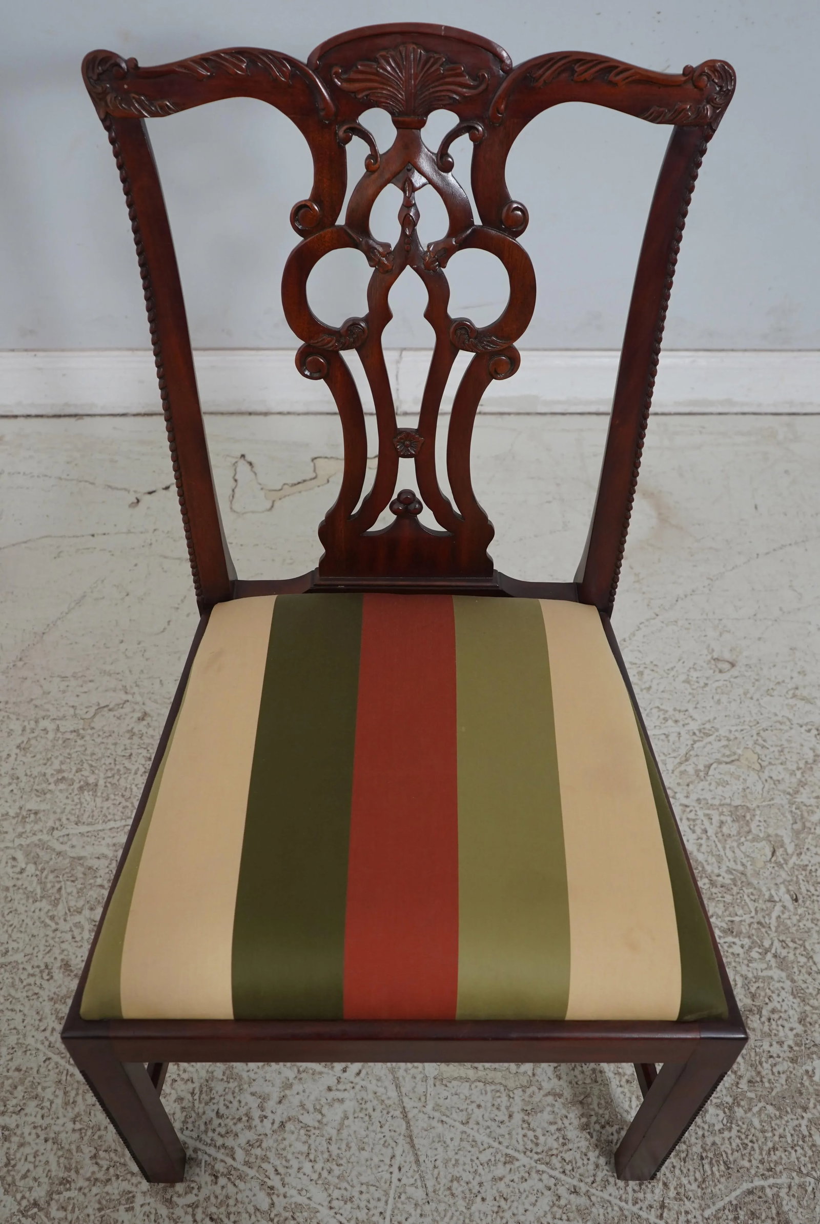 Pair Maitland Smith Chippendale Mahogany Side Chairs - 2