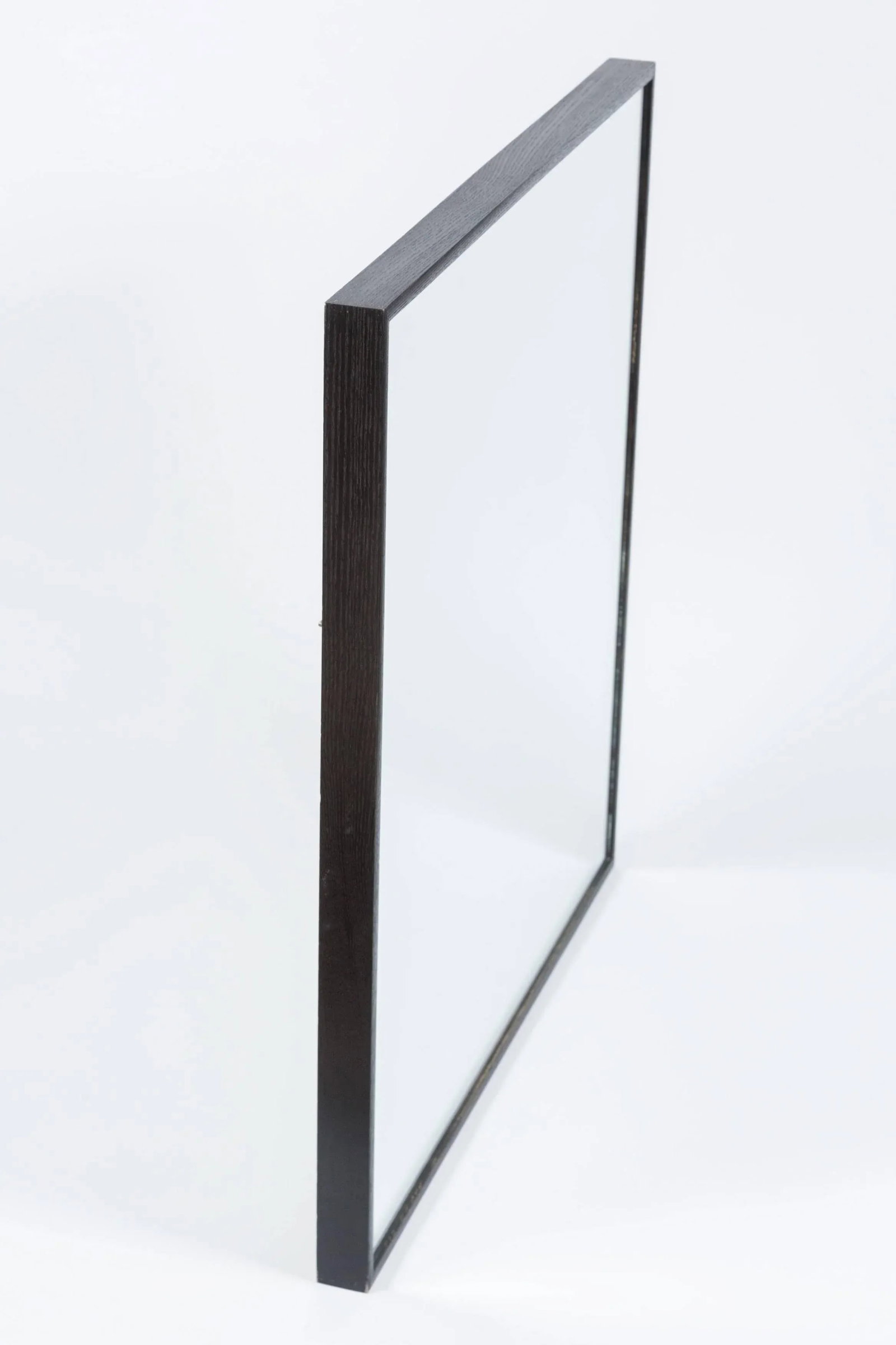 Modern Blackened Oak Square Mirror - 4