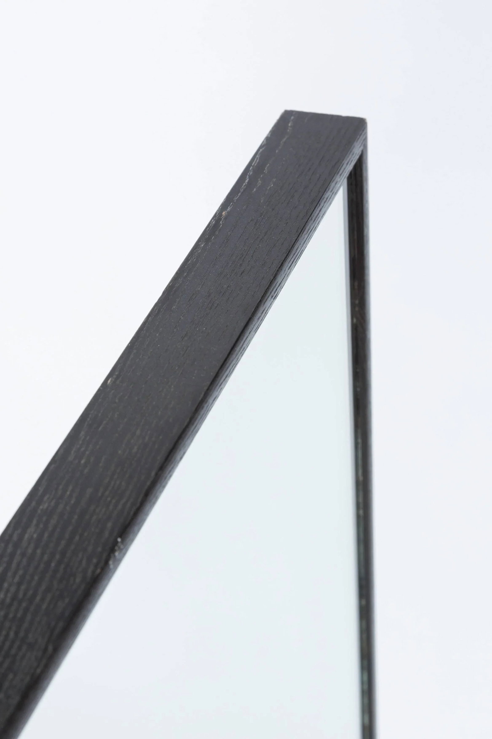 Modern Blackened Oak Square Mirror - 7