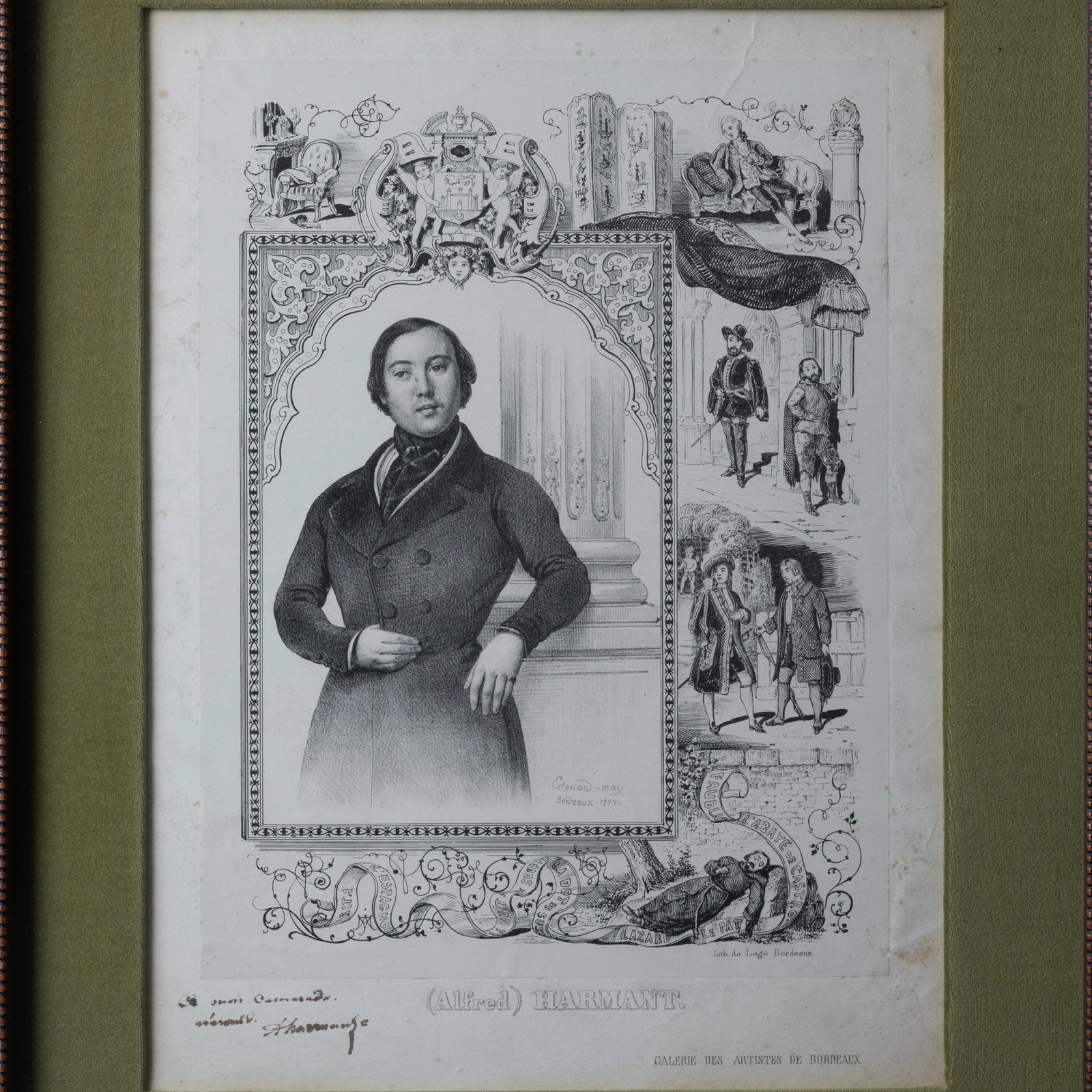 Signed French Actors Lithographs, c.1843 - 6