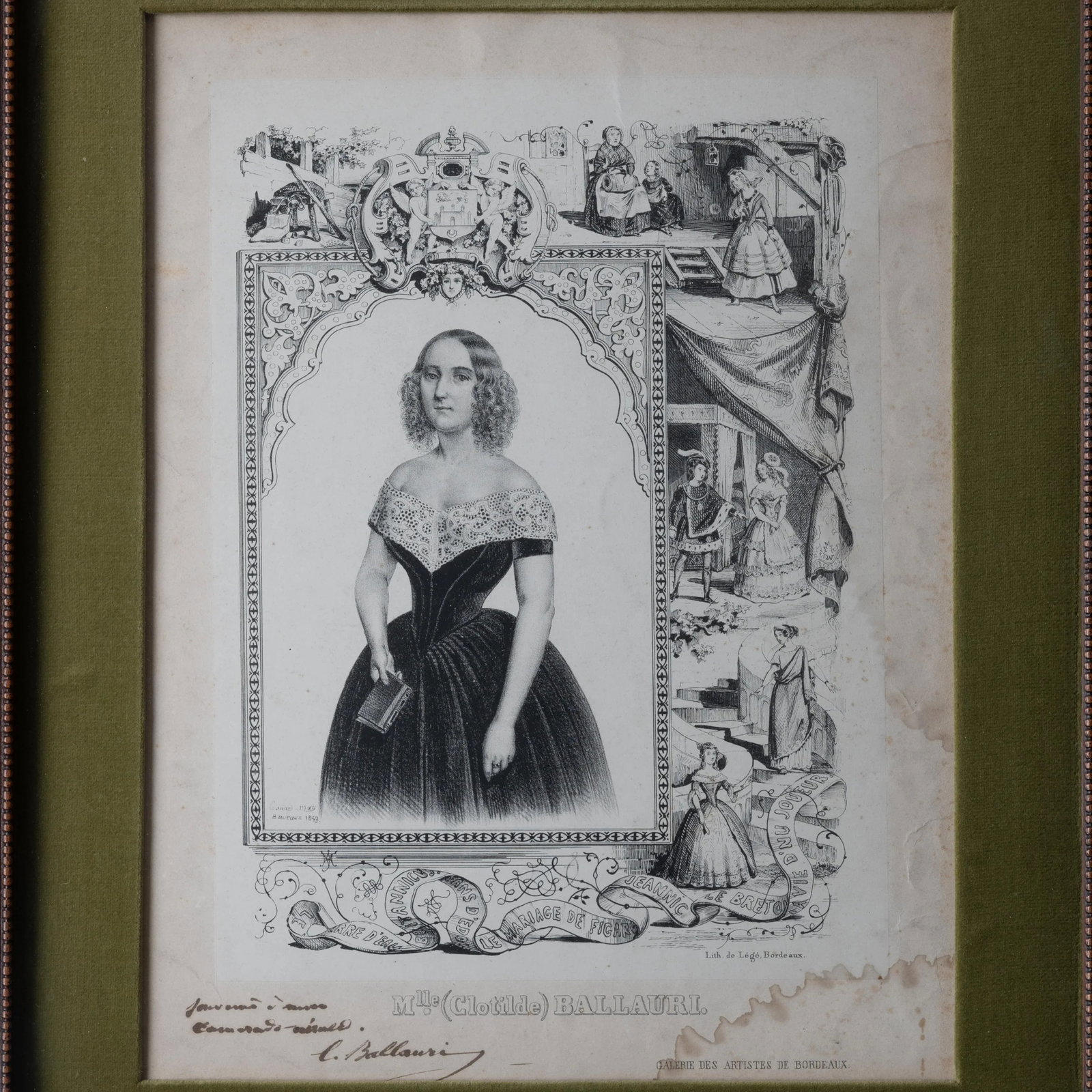 Signed French Actors Lithographs, c.1843 - 7