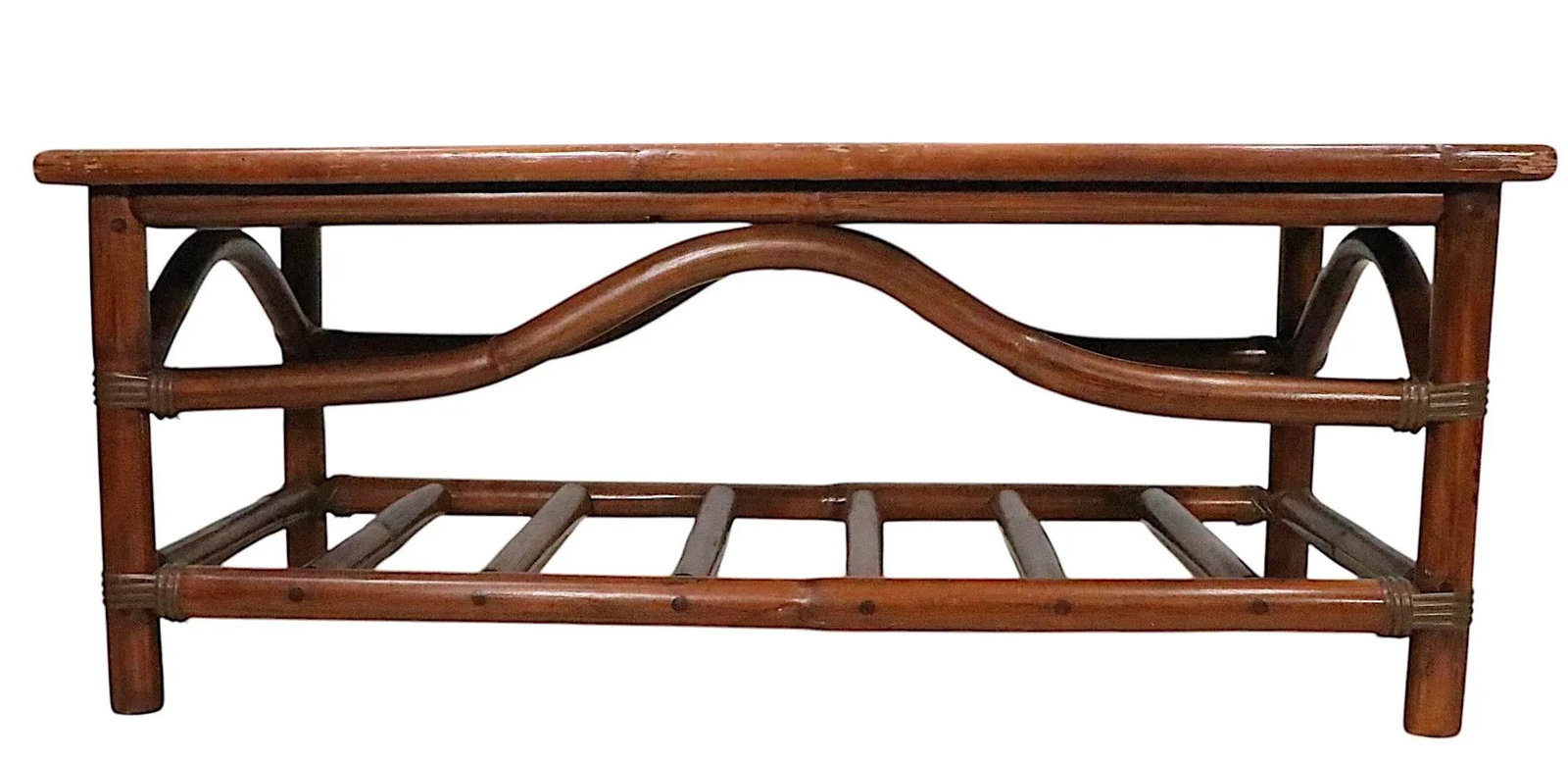 Mid Century Bamboo and Laminate Coffee Table Att. To John Wisner - 4