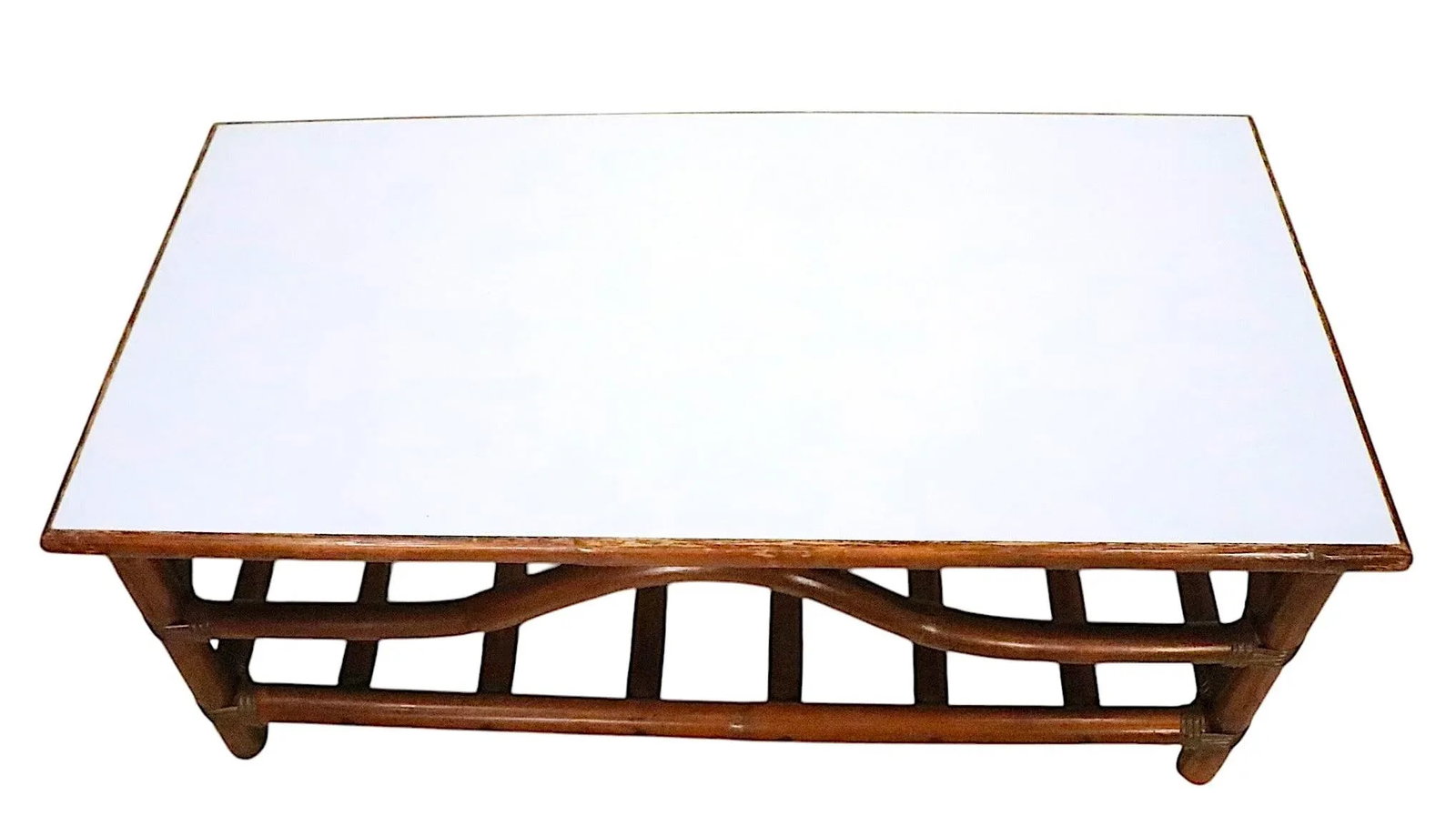 Mid Century Bamboo and Laminate Coffee Table Att. To John Wisner - 6