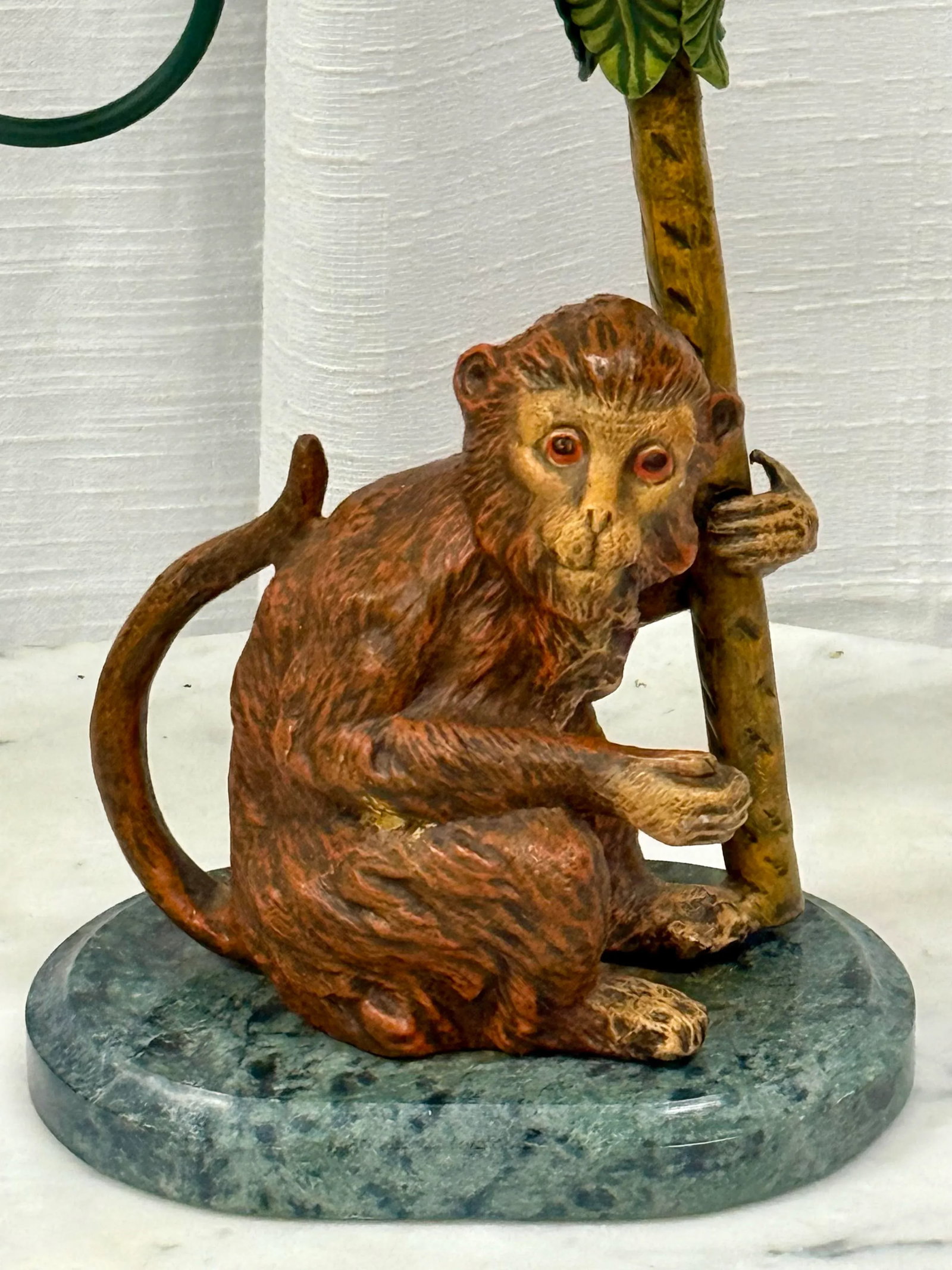 Vintage Petite Choses Monkey and Palm Tree Double Candlestick Holder Candelabra - 2