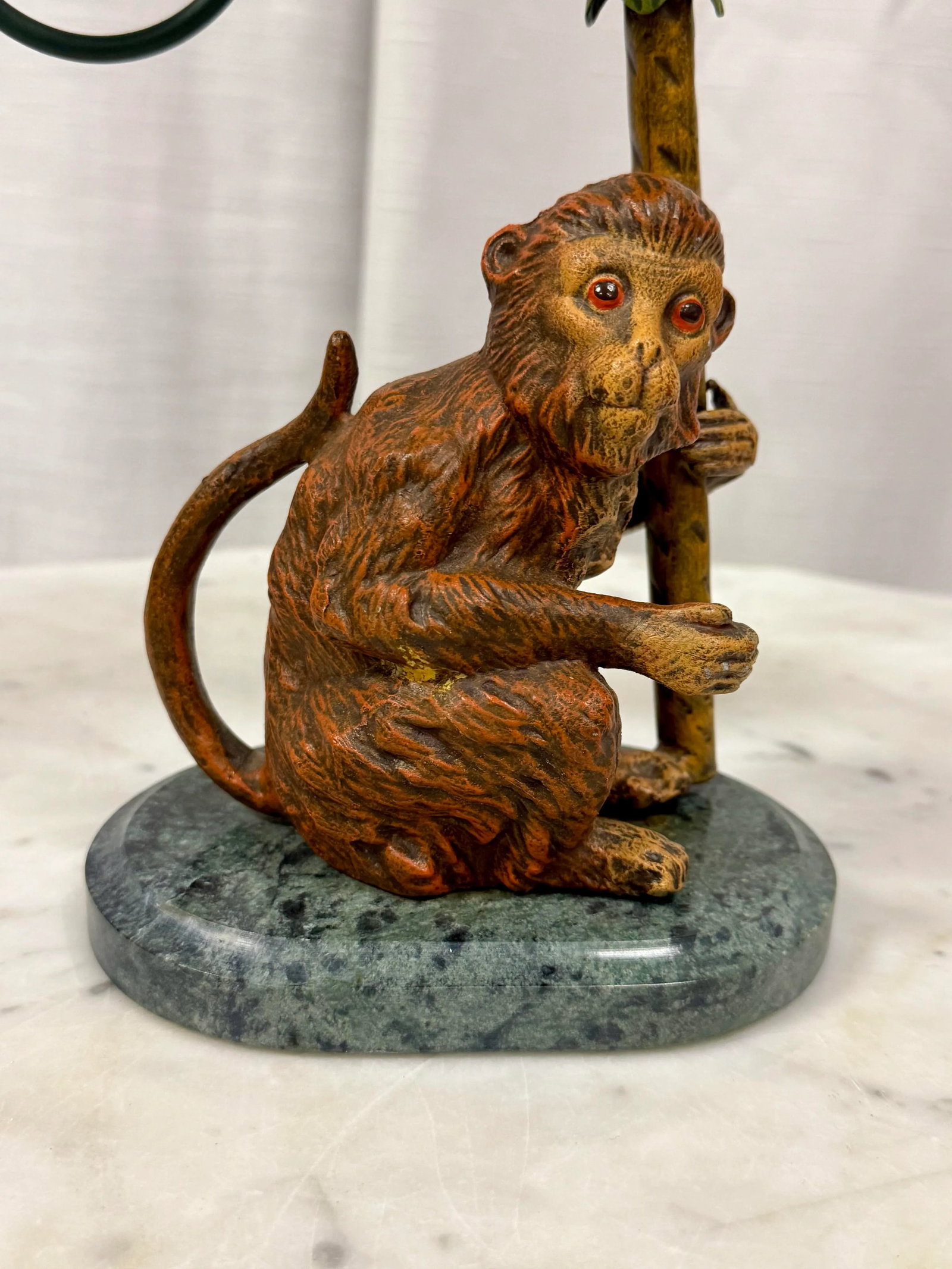 Vintage Petite Choses Monkey and Palm Tree Double Candlestick Holder Candelabra - 8