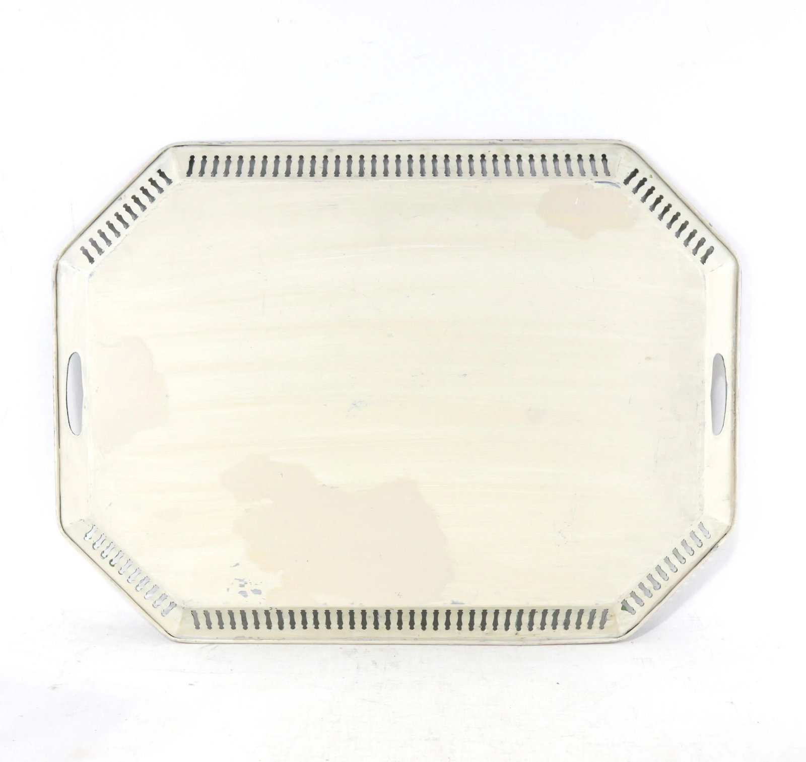 20th Century Hollywood Regency Style Hand-Painted Playing Cards Art Decorative Metal Tray - 10