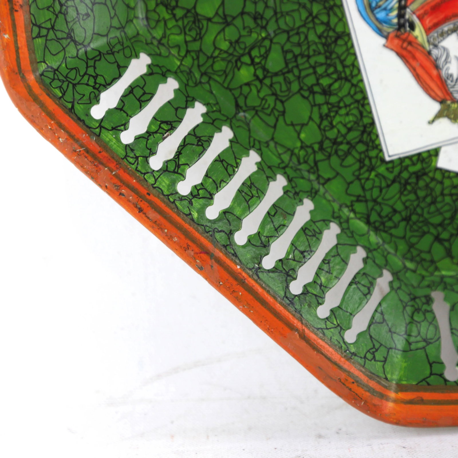 20th Century Hollywood Regency Style Hand-Painted Playing Cards Art Decorative Metal Tray - 8