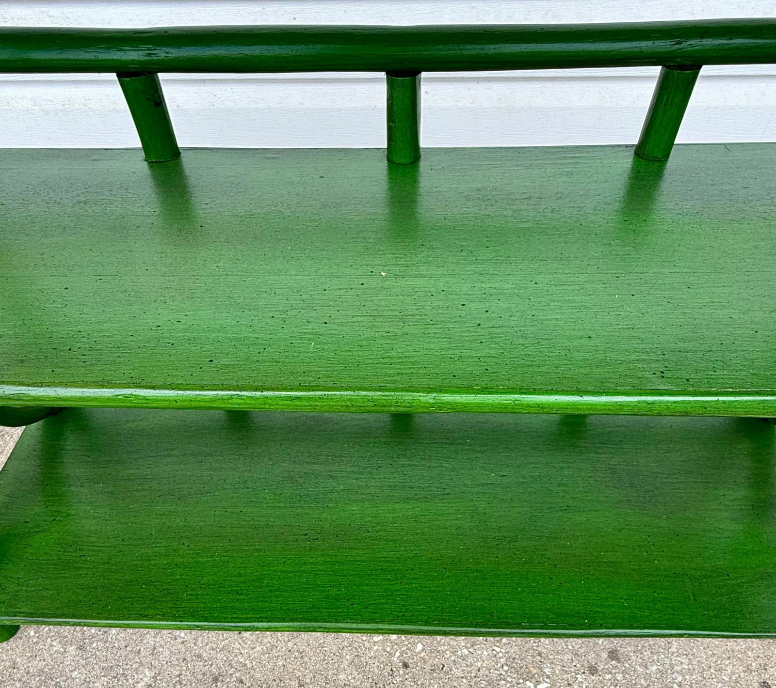 Vintage Rattan Etagere Bookcase Newly Painted Green - Versatile Console & Home Decor Accent - 8