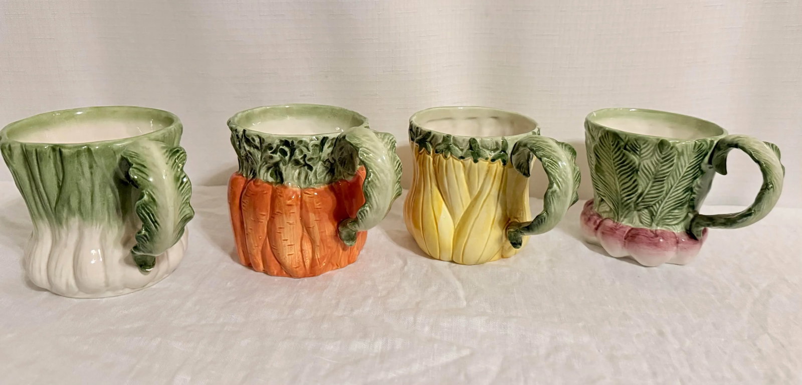 Vintage 1988 Fitz and Floyd Harvest Vegetable Mugs - Set of 4 - 6