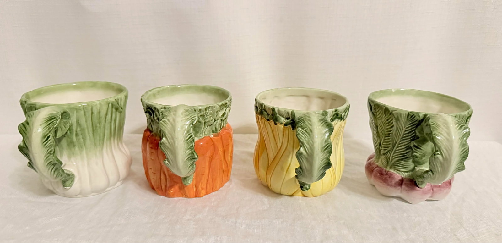 Vintage 1988 Fitz and Floyd Harvest Vegetable Mugs - Set of 4 - 7