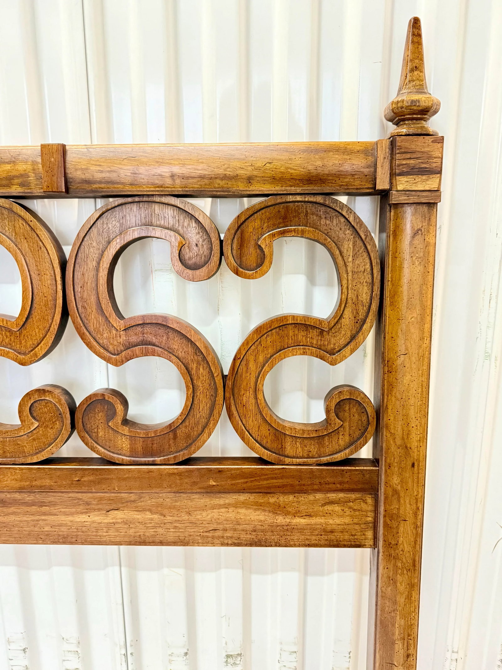 Mid-Century Palm Beach Regency Serpentine King Size Headboard - 5