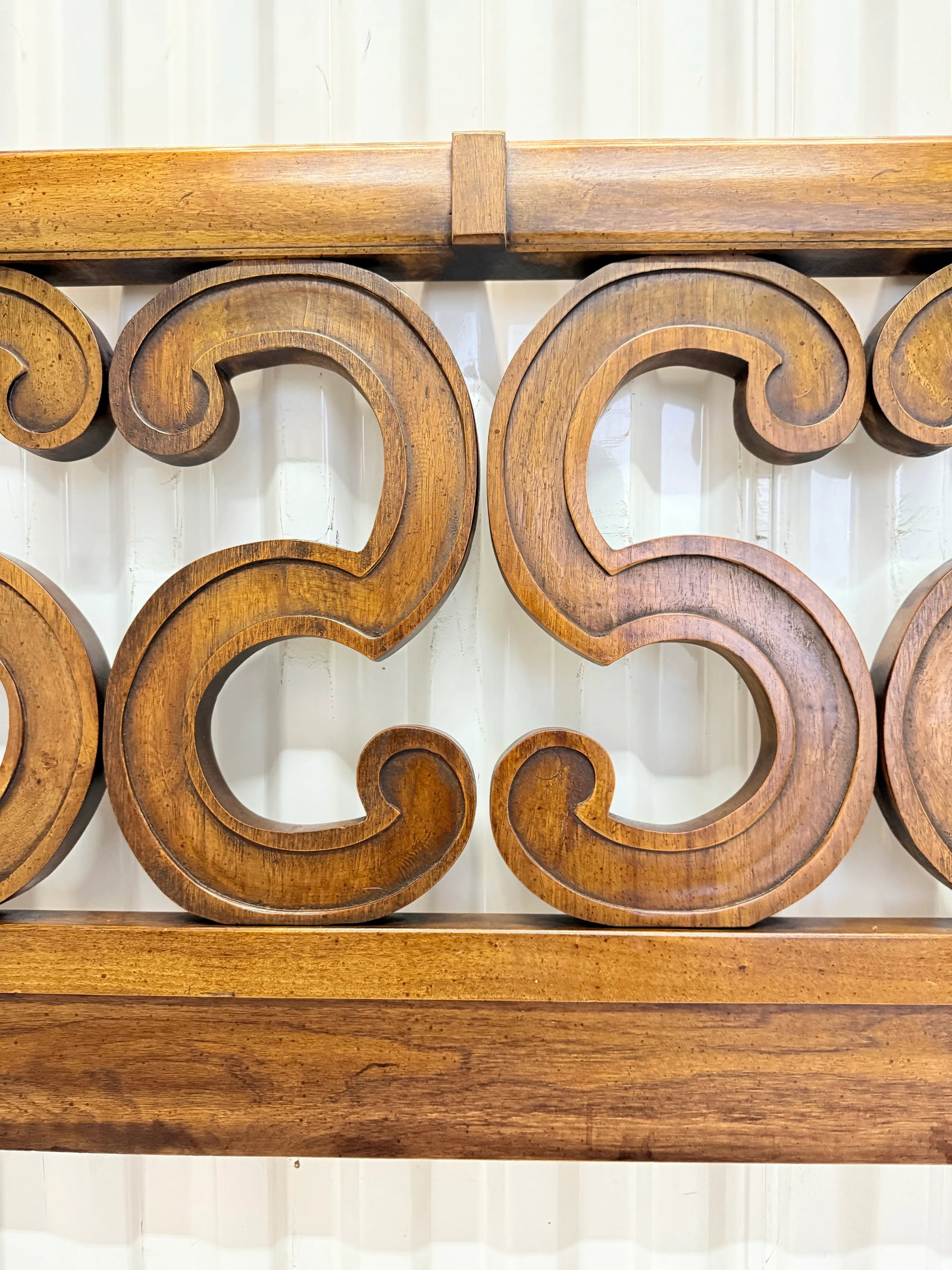 Mid-Century Palm Beach Regency Serpentine King Size Headboard - 8