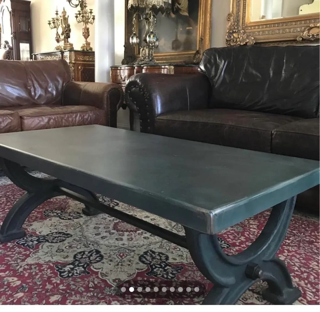 Restoration Hardware Solid Iron Coffee Table - 2