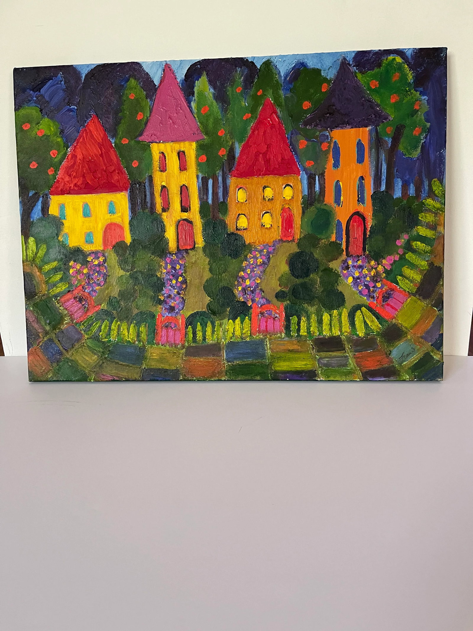1970s Original Abstract Expressionist Painting on Canvas Signed - 2