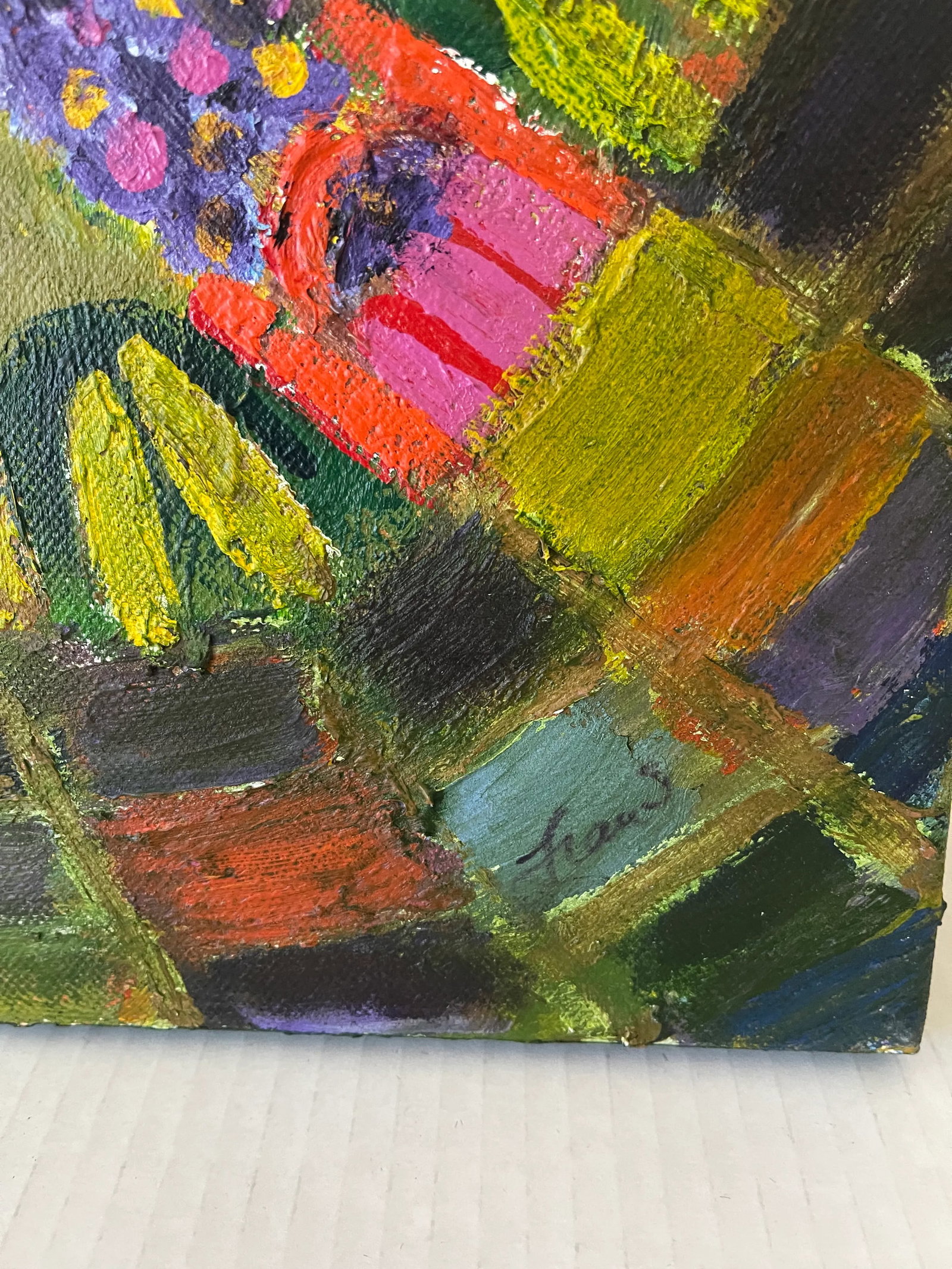 1970s Original Abstract Expressionist Painting on Canvas Signed - 3
