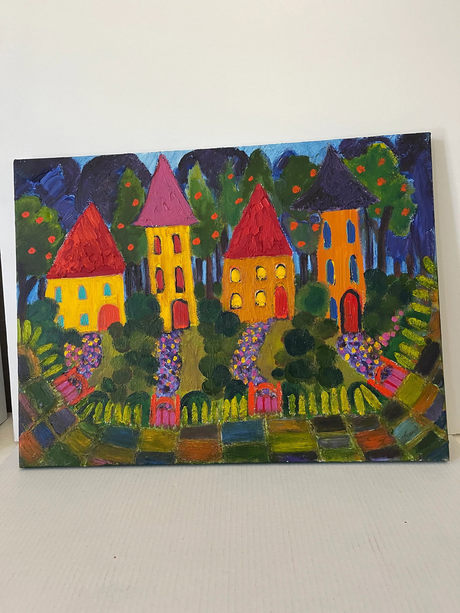 1970s Original Abstract Expressionist Painting on Canvas Signed - 4