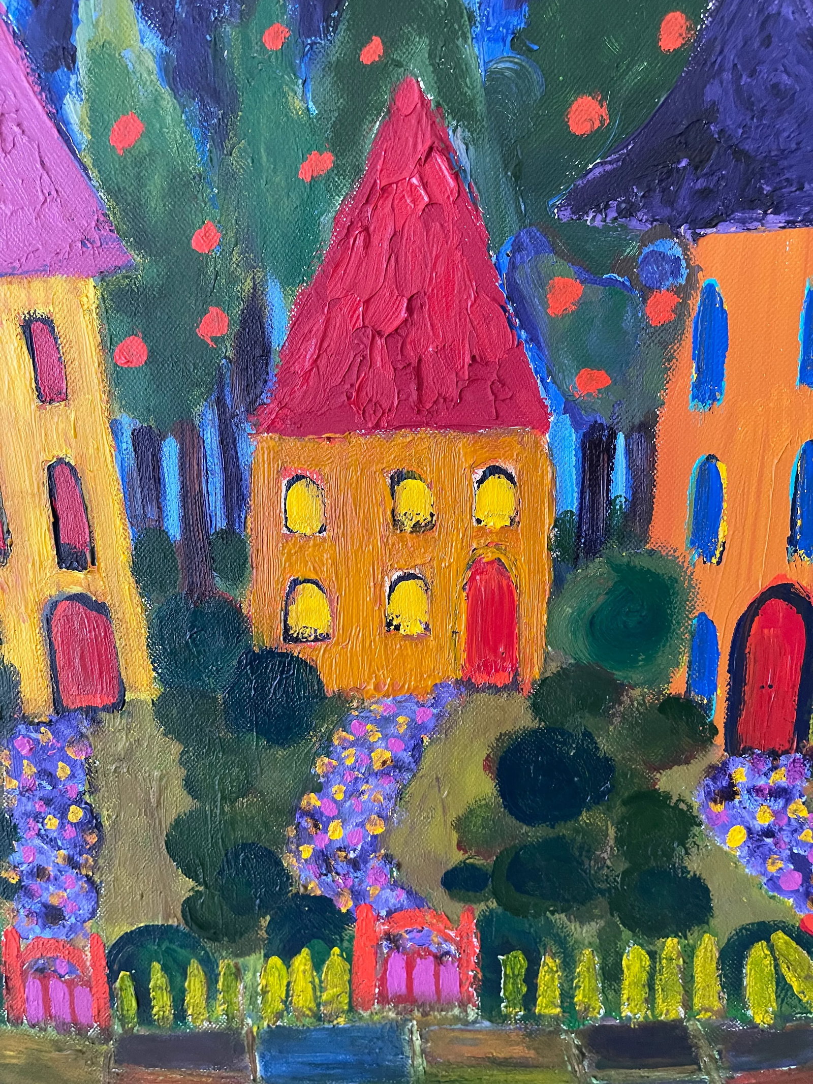 1970s Original Abstract Expressionist Painting on Canvas Signed - 5