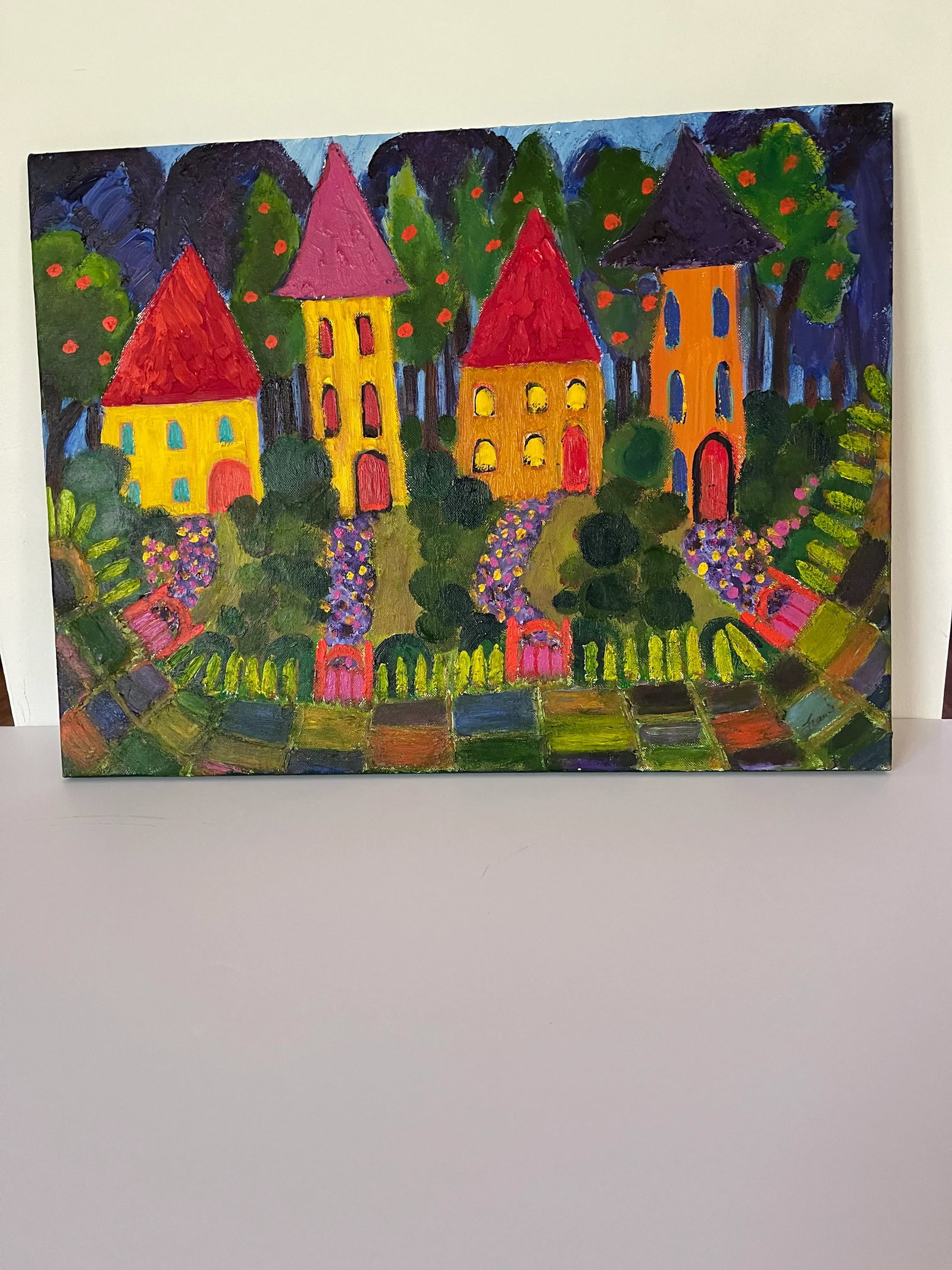 1970s Original Abstract Expressionist Painting on Canvas Signed - 6