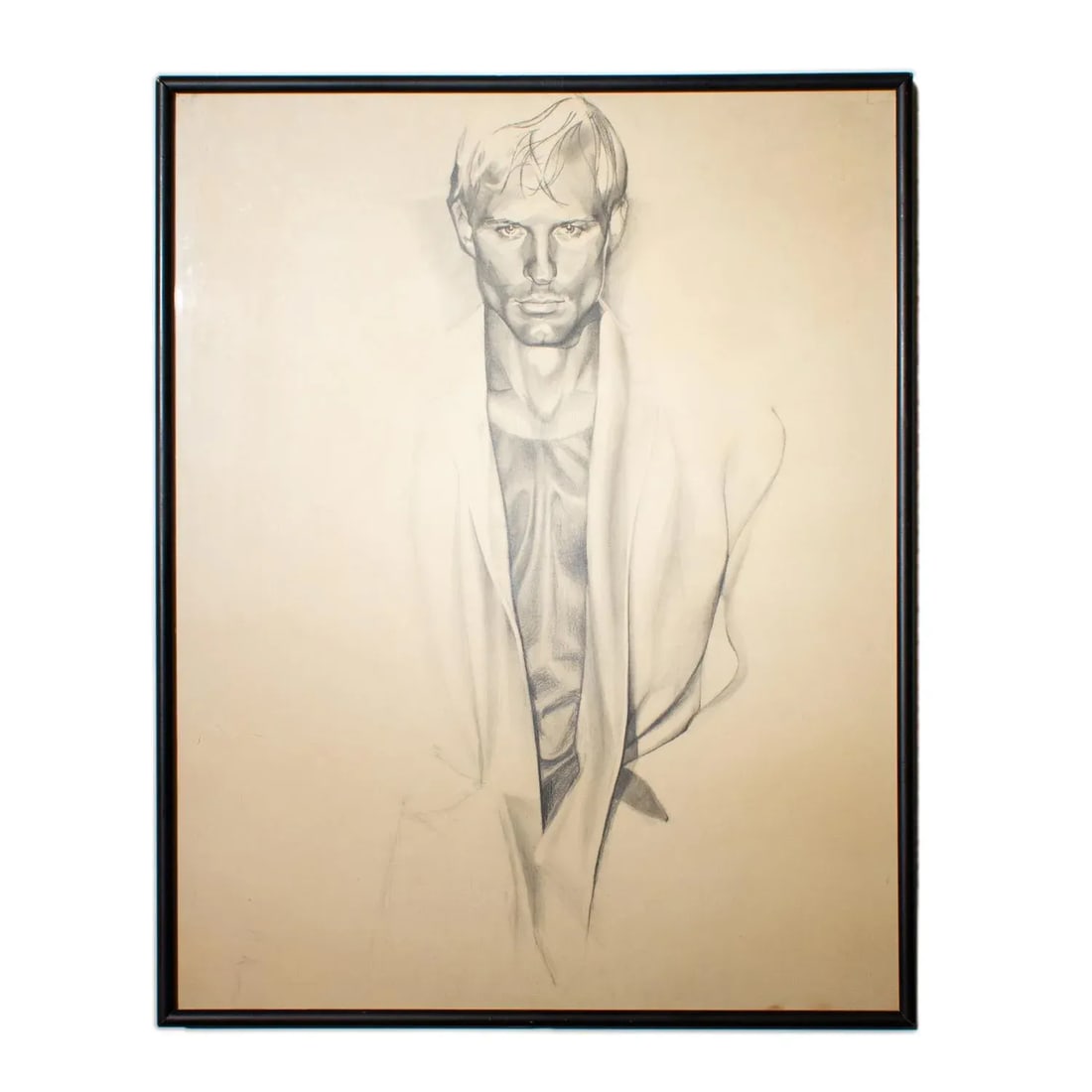 Pencil Drawing of Clovis Ruffin Fashion Designer 1980s - 5