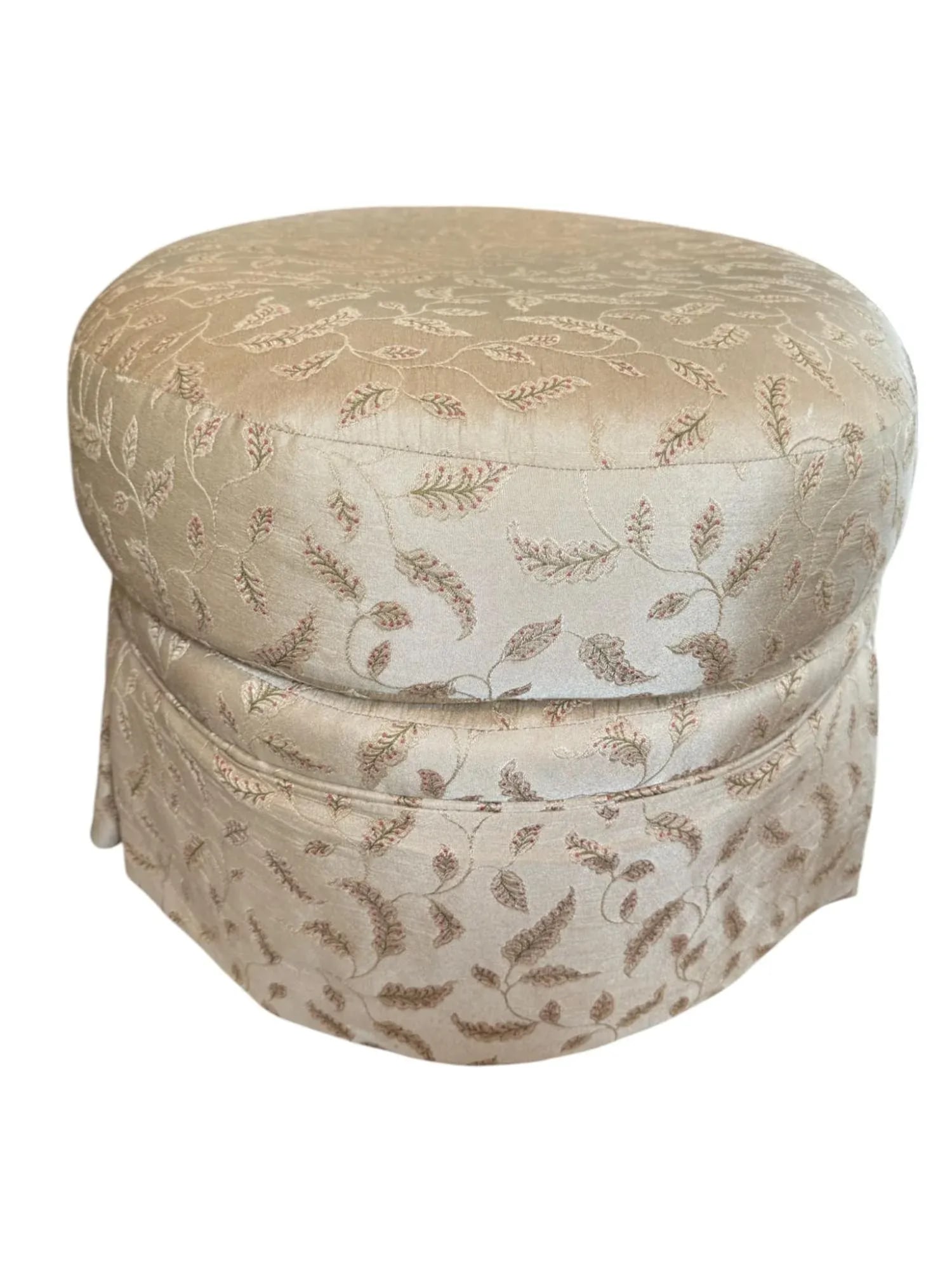 New Century Furniture Floral Cushioned Skirted Ottoman - 3