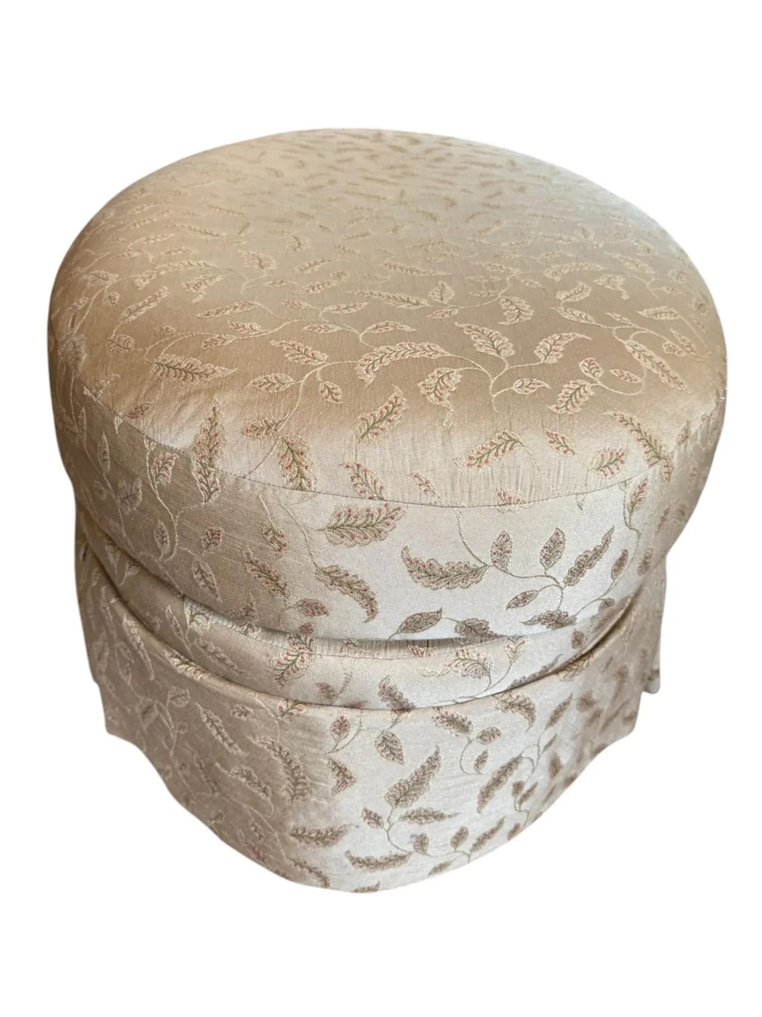 New Century Furniture Floral Cushioned Skirted Ottoman - 4