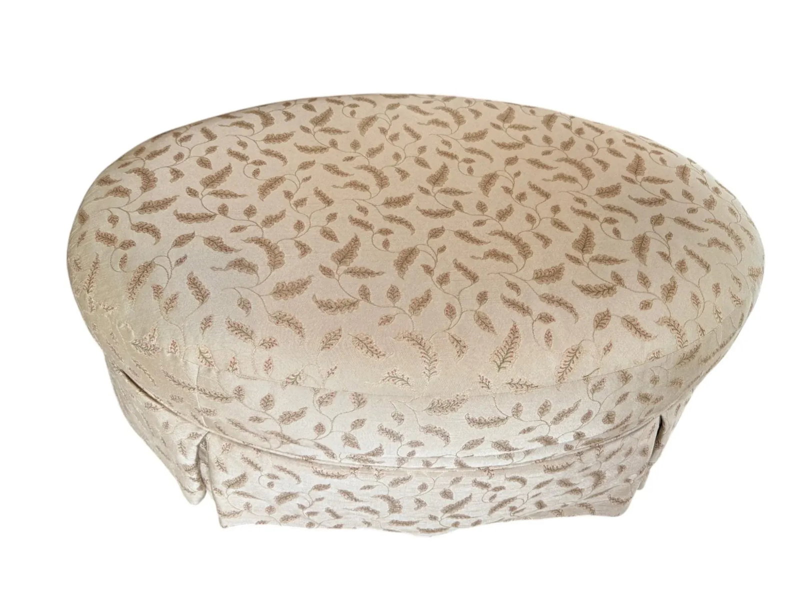 New Century Furniture Floral Cushioned Skirted Ottoman - 5
