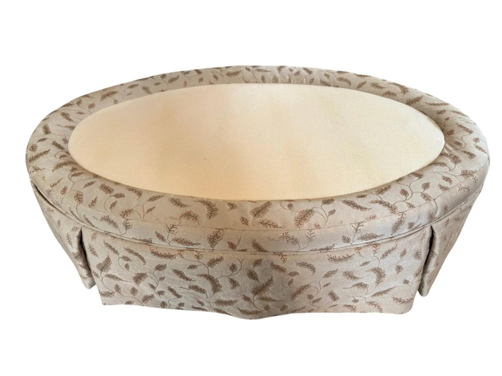 New Century Furniture Floral Cushioned Skirted Ottoman - 7