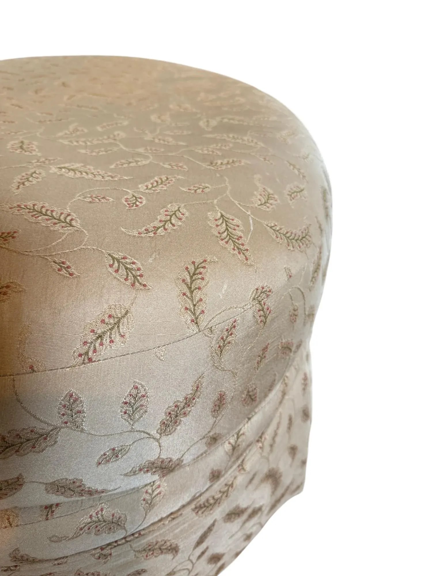 New Century Furniture Floral Cushioned Skirted Ottoman - 8