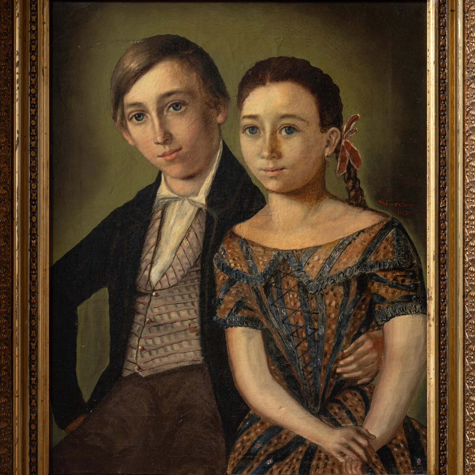 A Biedermeier Portrait of Children by Robert Schwedler, 1845 - 4