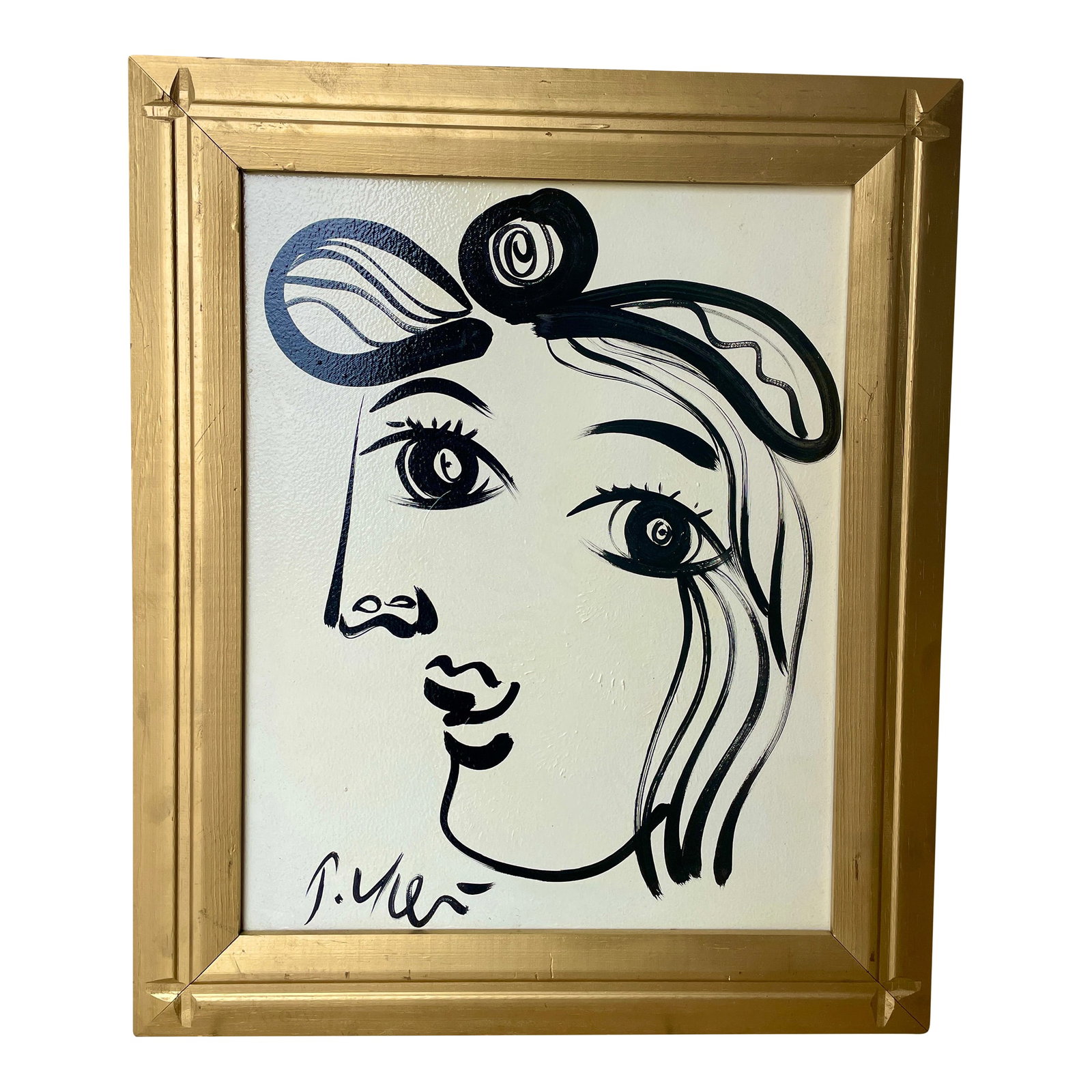 1950s Peter Keil Female Portrait, Framed: Peter Keil Portrait of a Woman in Paint. Signed by the artist in the lower left hand corner. One of Germany's best contemporary painters, Peter Keil is highly collectible. 20.5''W * 0.75''D * 24.5''H