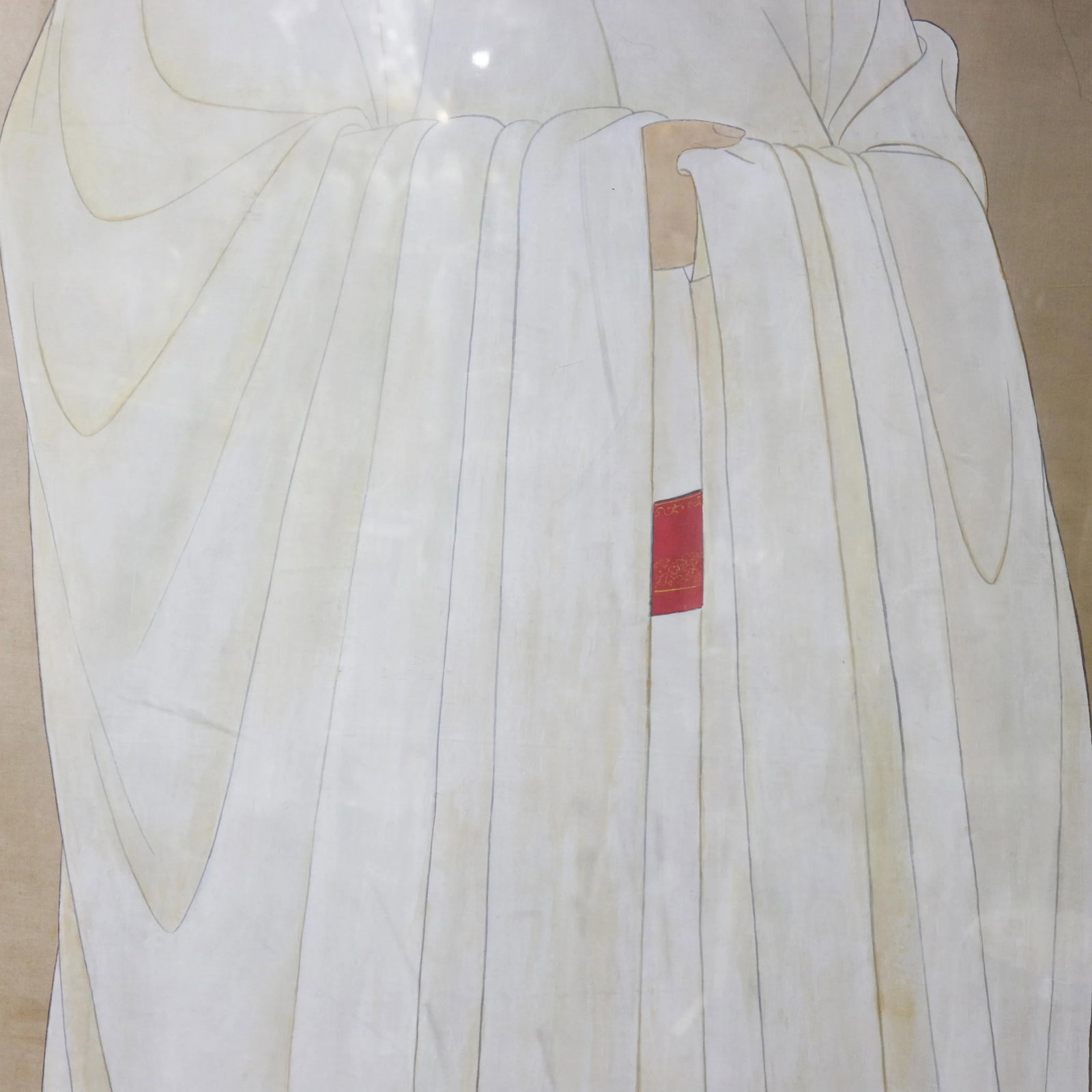 Framed Vintage Chinese Portrait Painting of a Scholar Official - 4