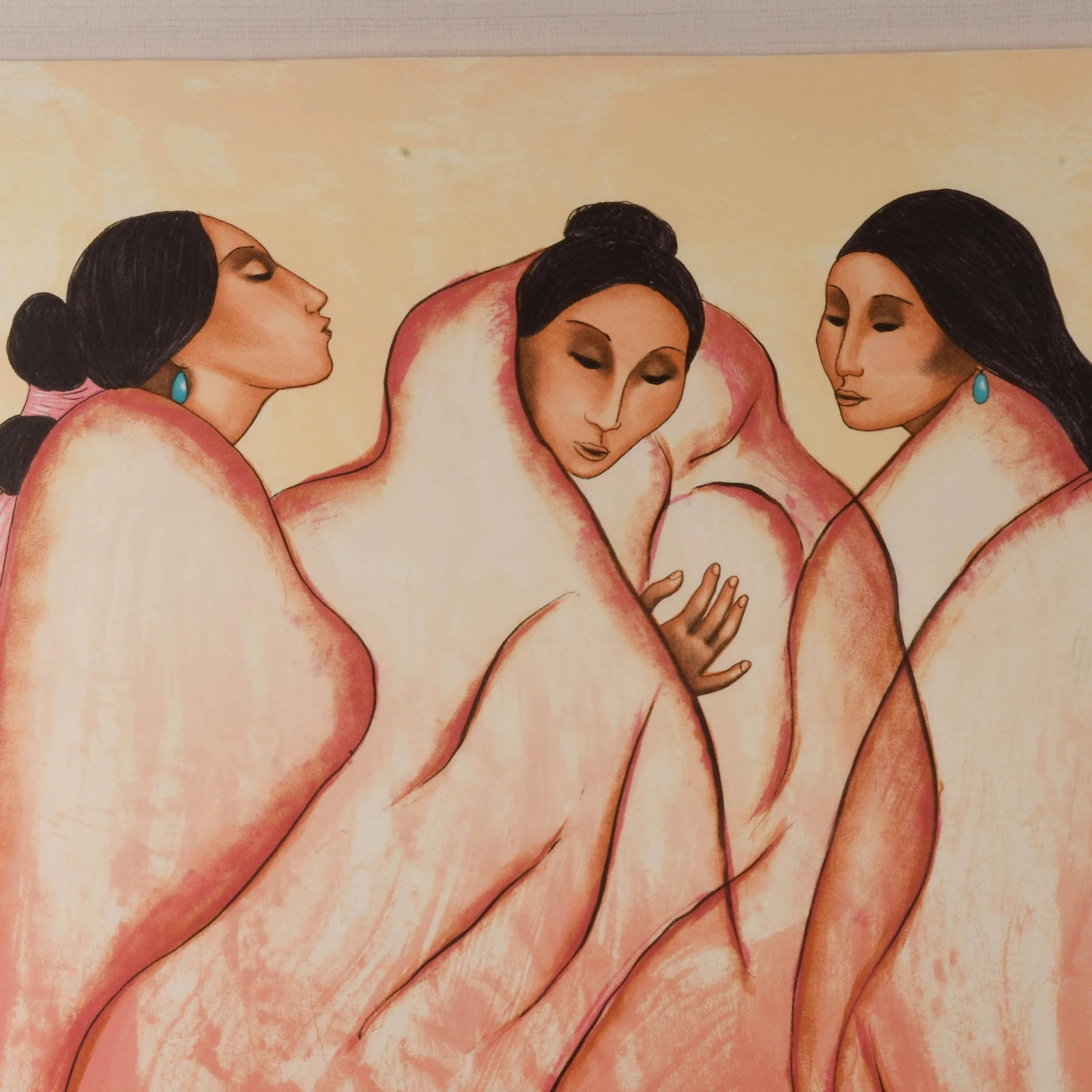 1950s Framed Signed R C Gorman Limited-Edition Lithograph "Dinetah" - 3