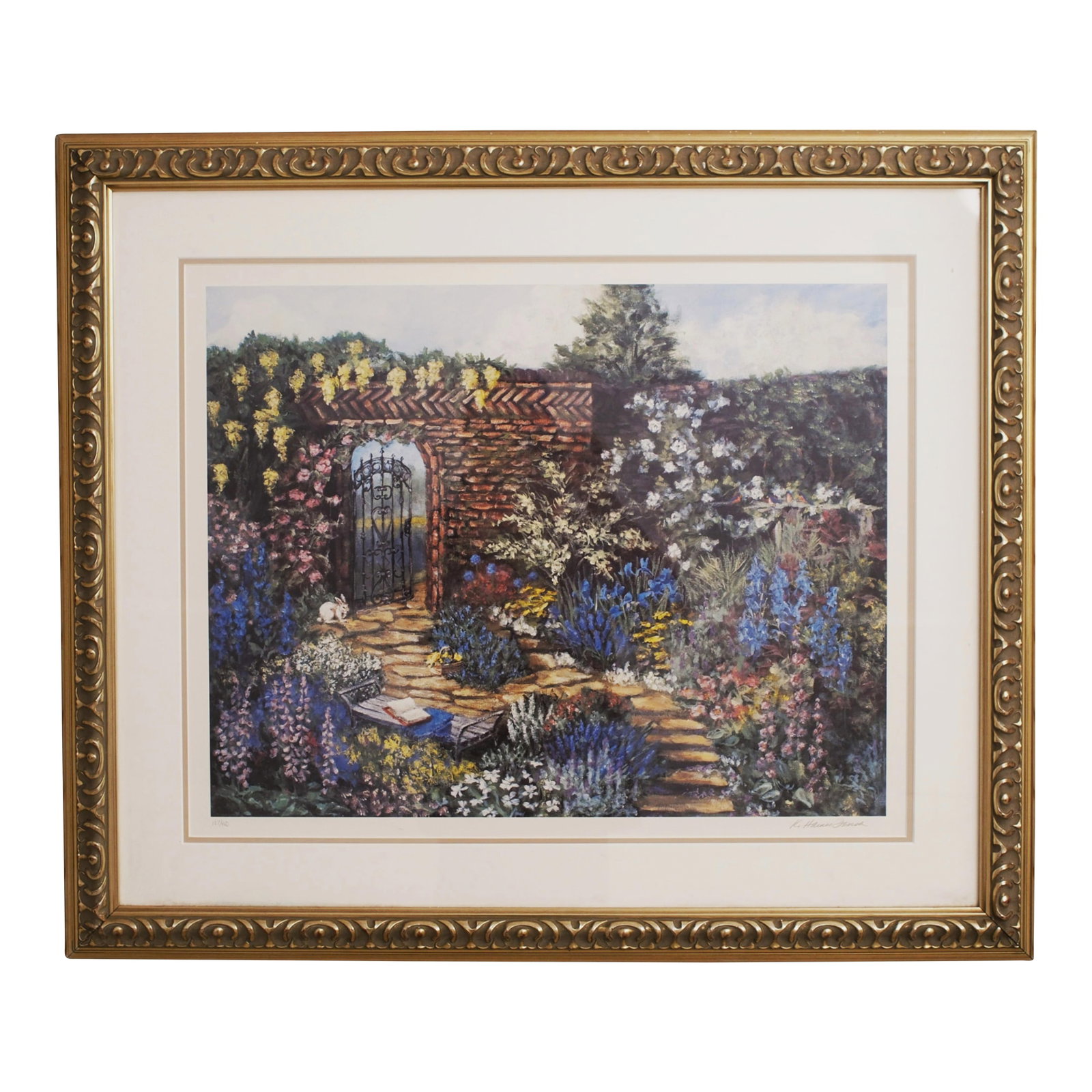 Artist Signed and Framed Decorative Print: Details: Artist Signed and Numbered Silver Finish Frame Quality Construction Offered @ Fraction Original Retail Cost Condition: Excellent Original Finish and Condition Size: 37"w x 1.5"d x 32"h