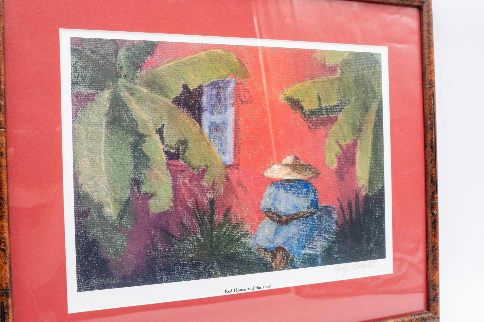 Pair of Tropical Caribbean Paintings "Red House & Bananas" and a Village (Untitled) Signed - 16