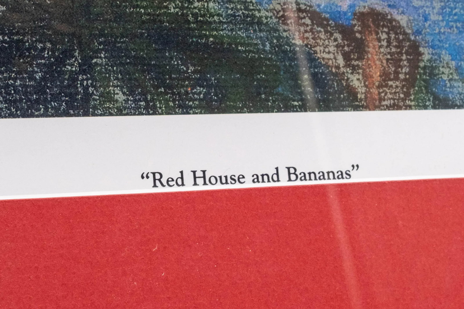 Pair of Tropical Caribbean Paintings "Red House & Bananas" and a Village (Untitled) Signed - 5