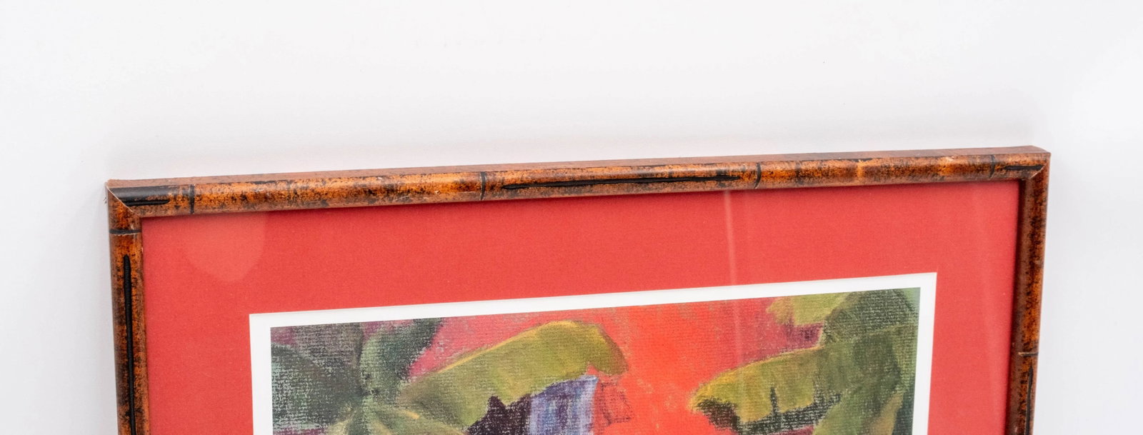 Pair of Tropical Caribbean Paintings "Red House & Bananas" and a Village (Untitled) Signed - 6