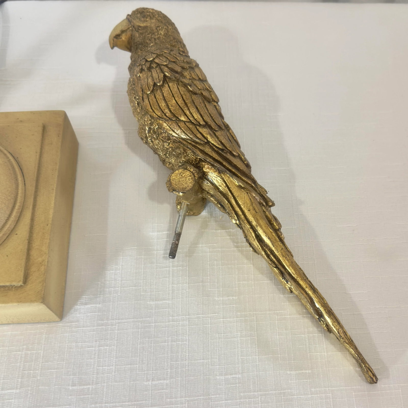 Vintage Palm Beach Regency Parcel Gilt Parrot Tole Palm Tree Table Lamp - Mid-Century Modern Decor - 9