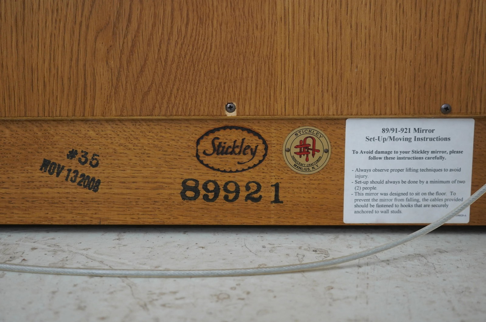 Stickley Mission Oak Large Mirror - 8