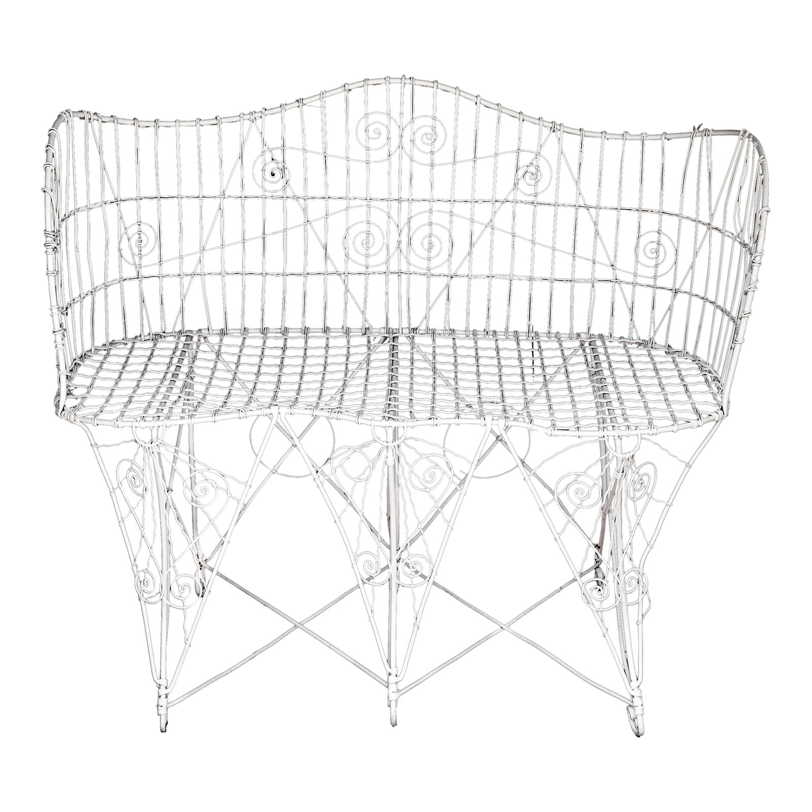 Antique Victorian Wire Garden Bench (1 of 4)