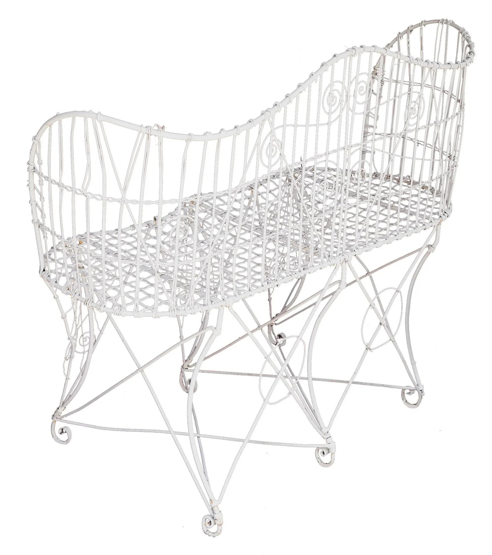 Antique Victorian Wire Garden Bench - 2