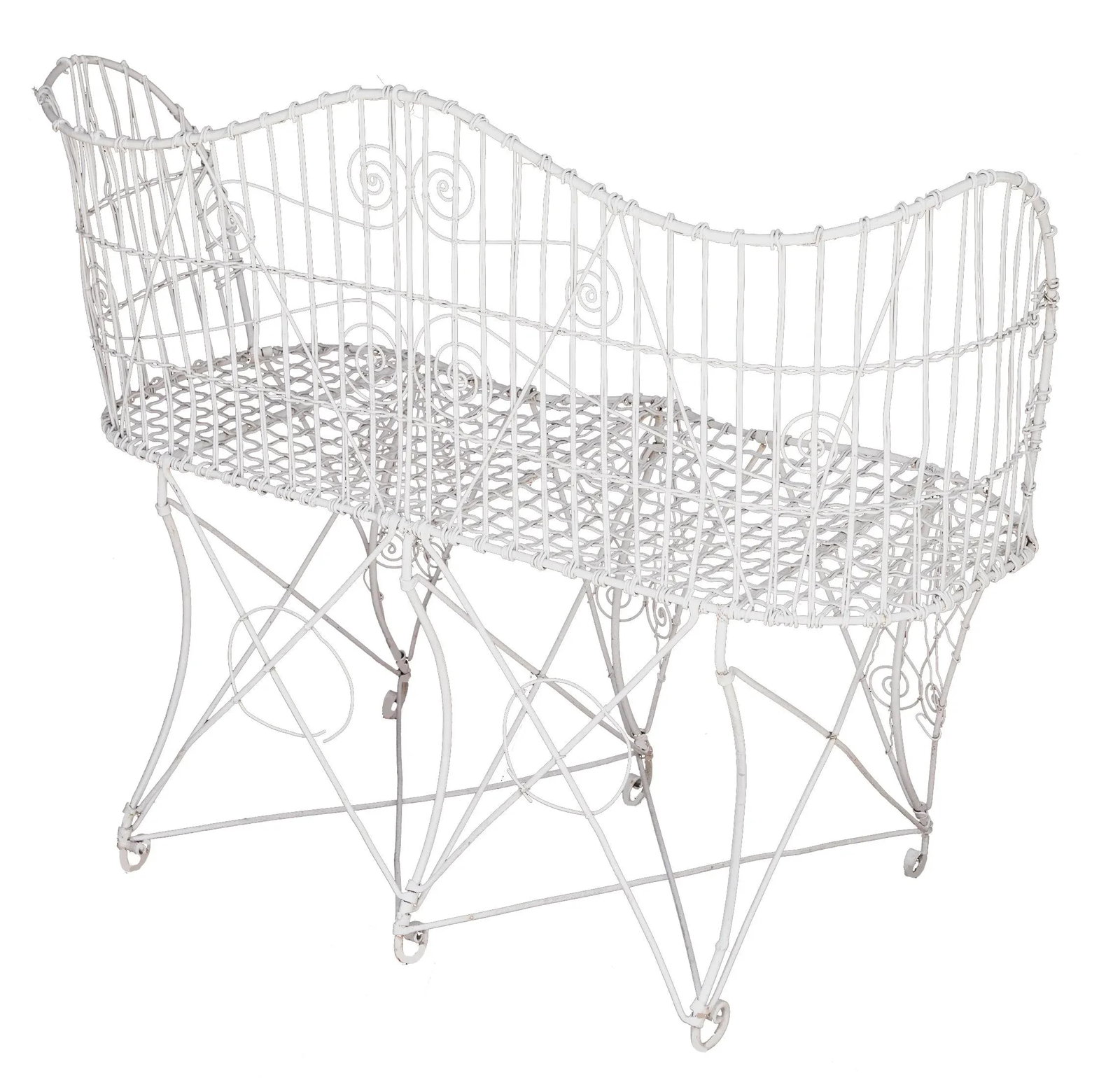 Antique Victorian Wire Garden Bench - 3