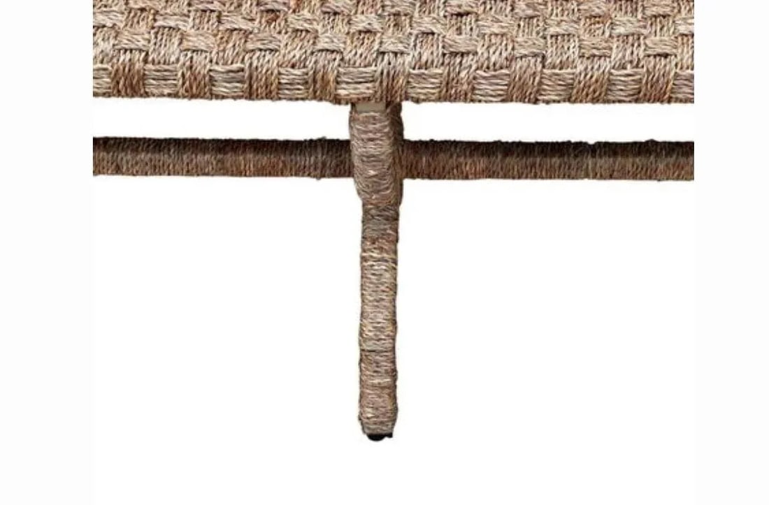 Vintage Outdoor Woven Bench in the Style of Audoux Minet - 4