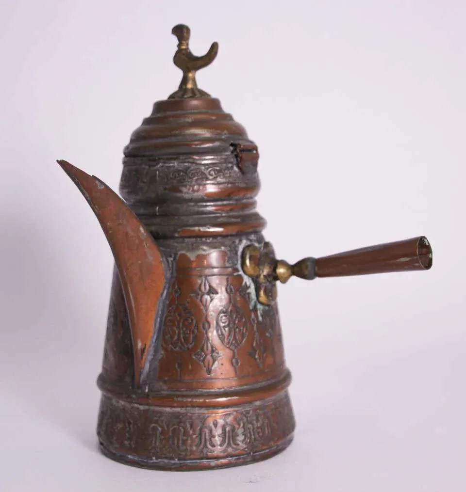 Middle Eastern Turkish Arabic Copper Dallah Coffee Pot - 12